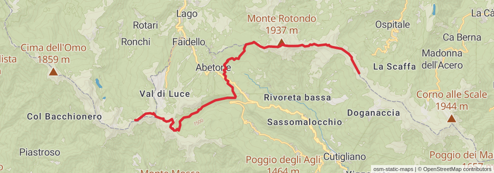 Sentiero Italia - Apennines Section stage 11 Map