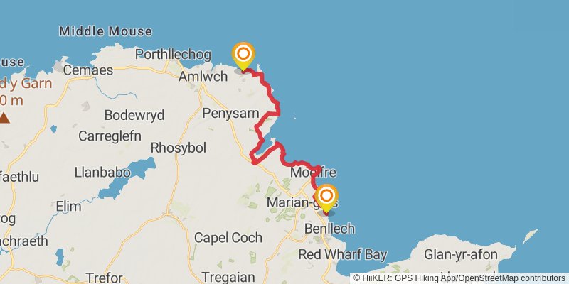 Holyhead to Chepstow Walk stage 4 Map