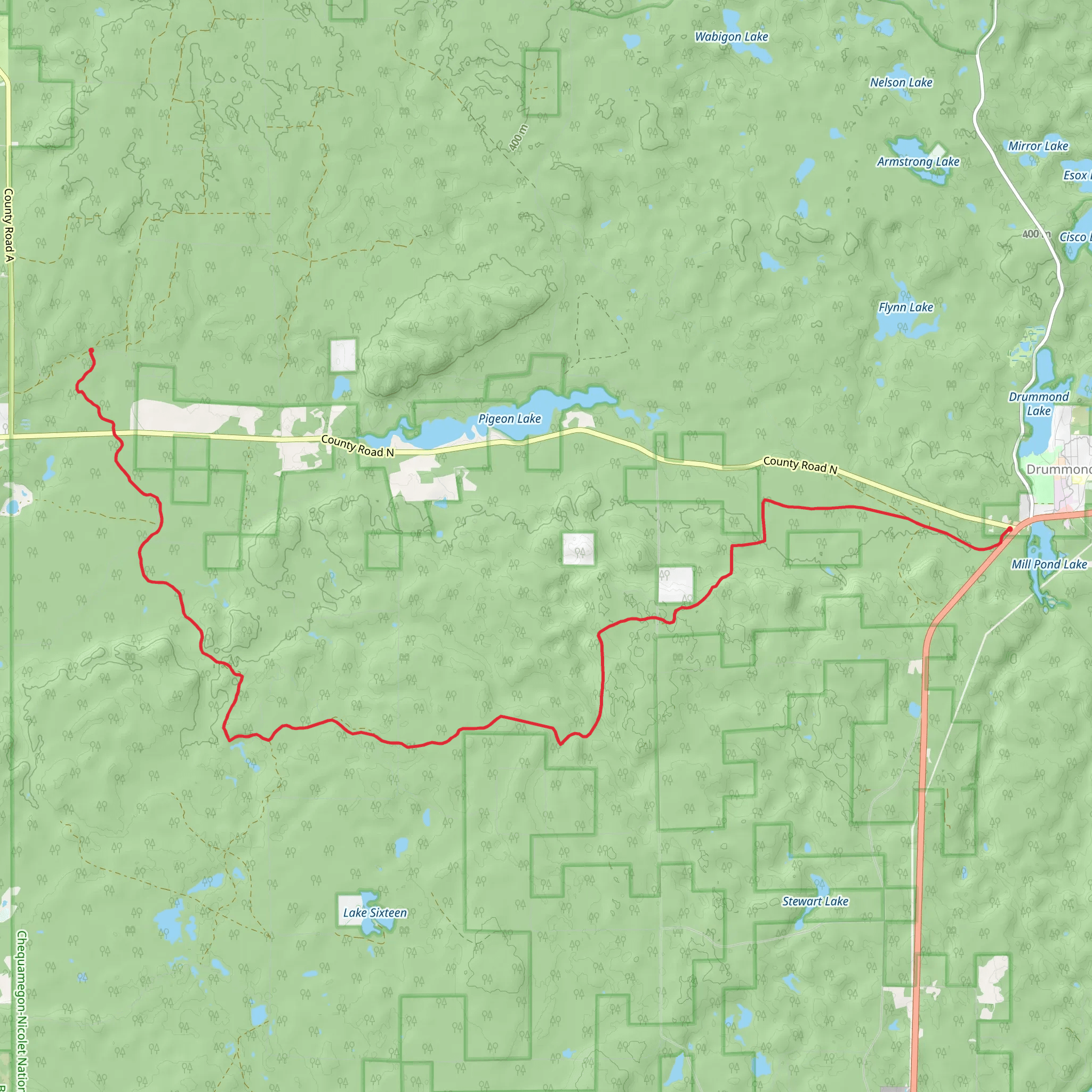 Bear Paw Trail mobile static map