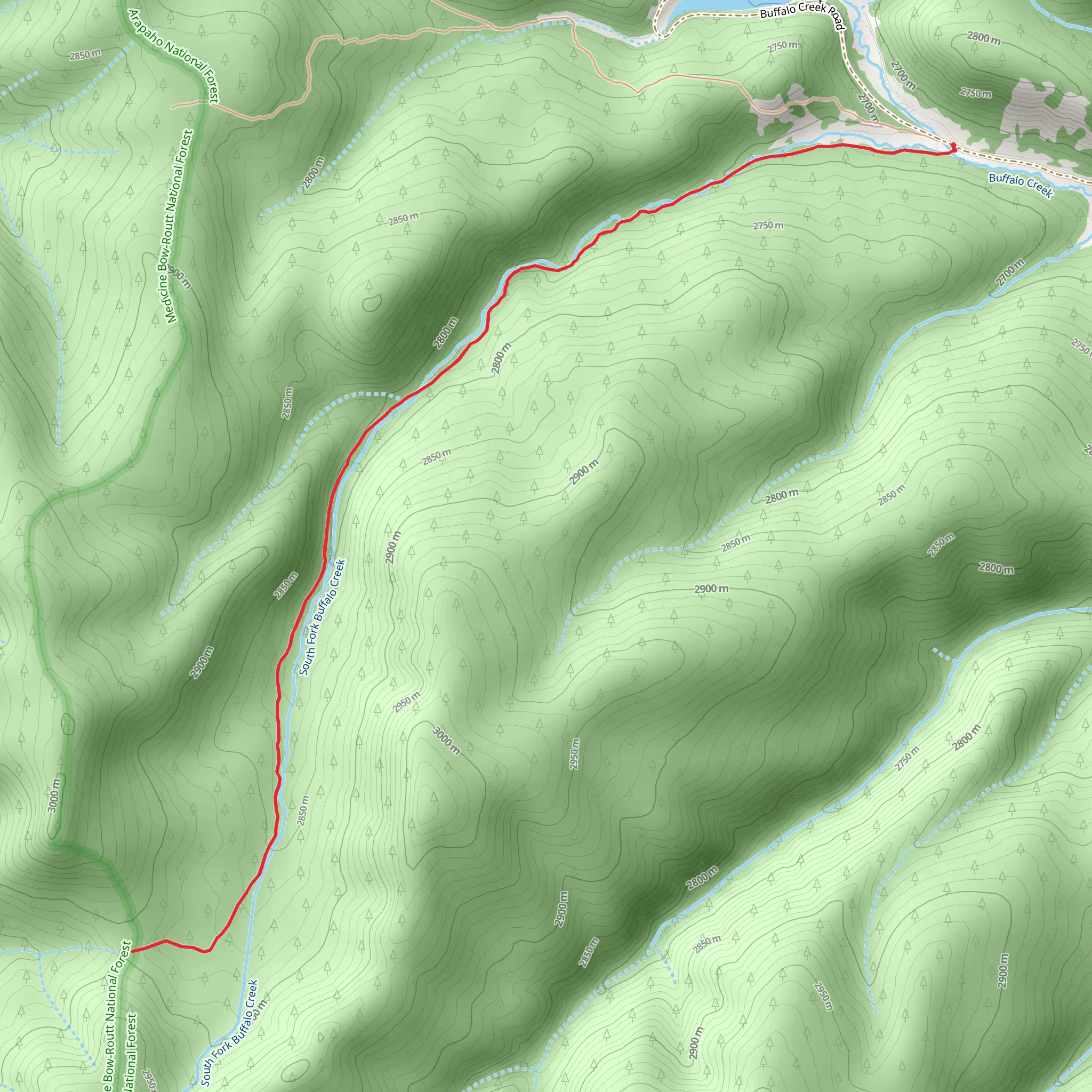 Buffalo Creek Trail mobile static map