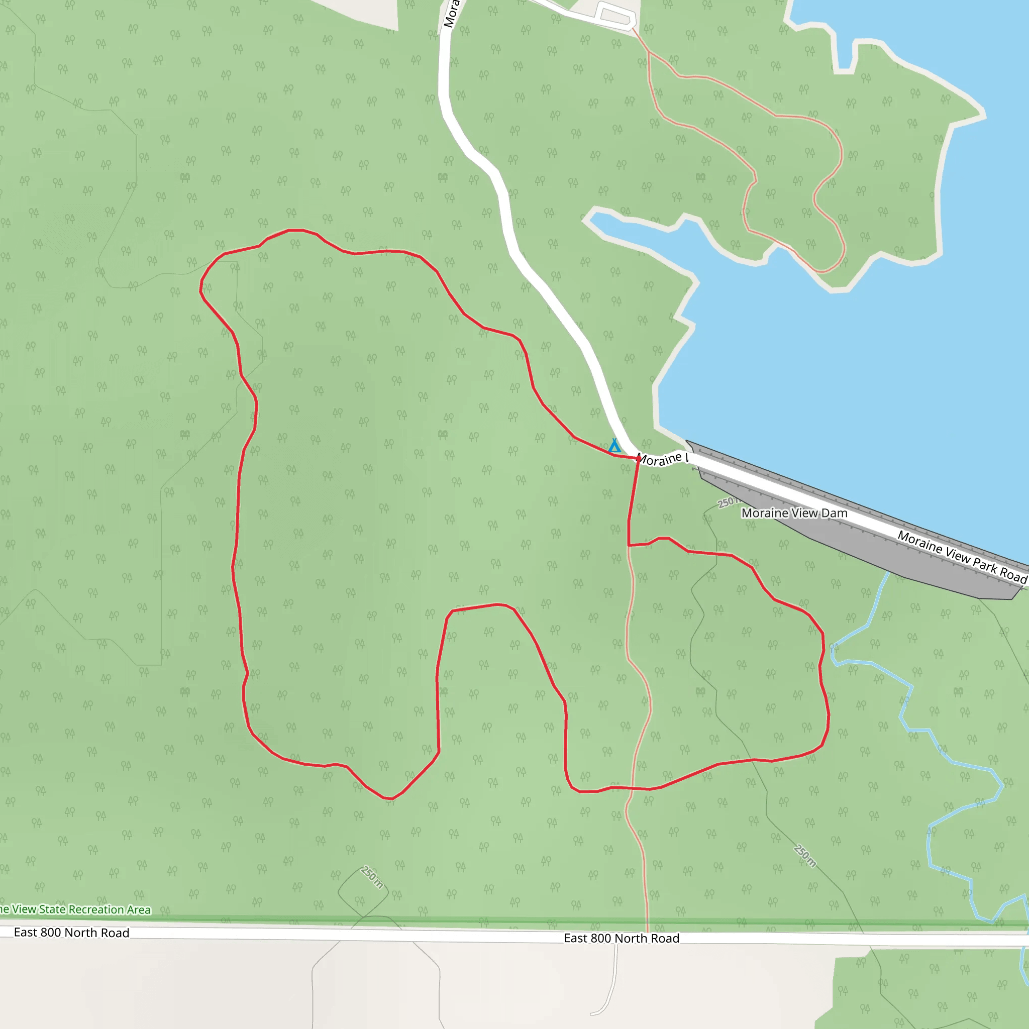 Dawson Lake Southwest Shore Loop mobile static map