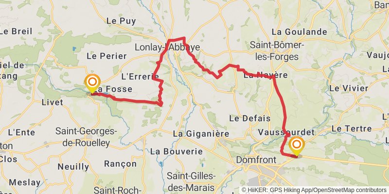 GR 22 - De Paris Au Mont Saint Michel stage 21 Map