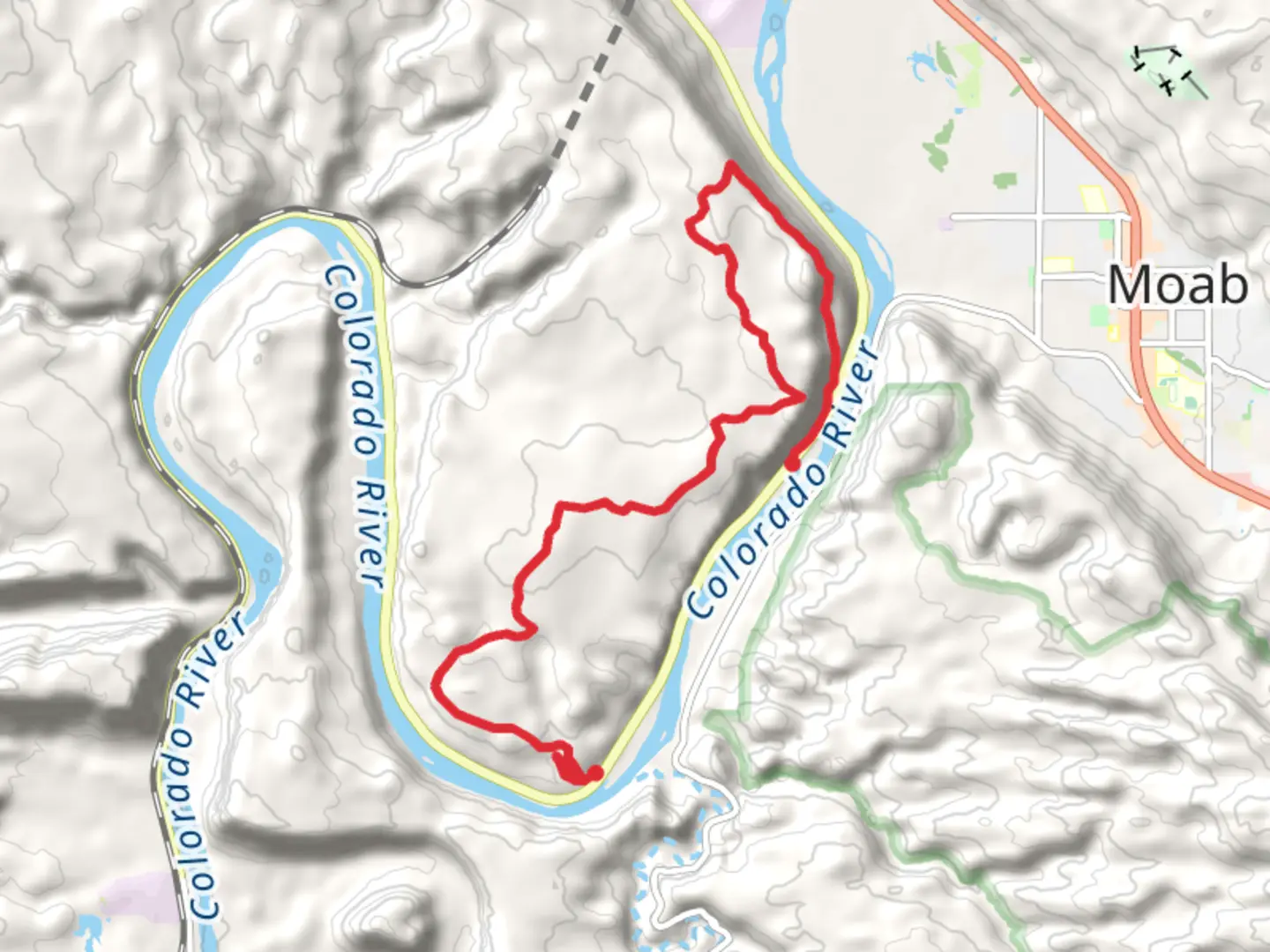 An image depicting the trail Poison Spider and Portal Trail and its surrounding area.