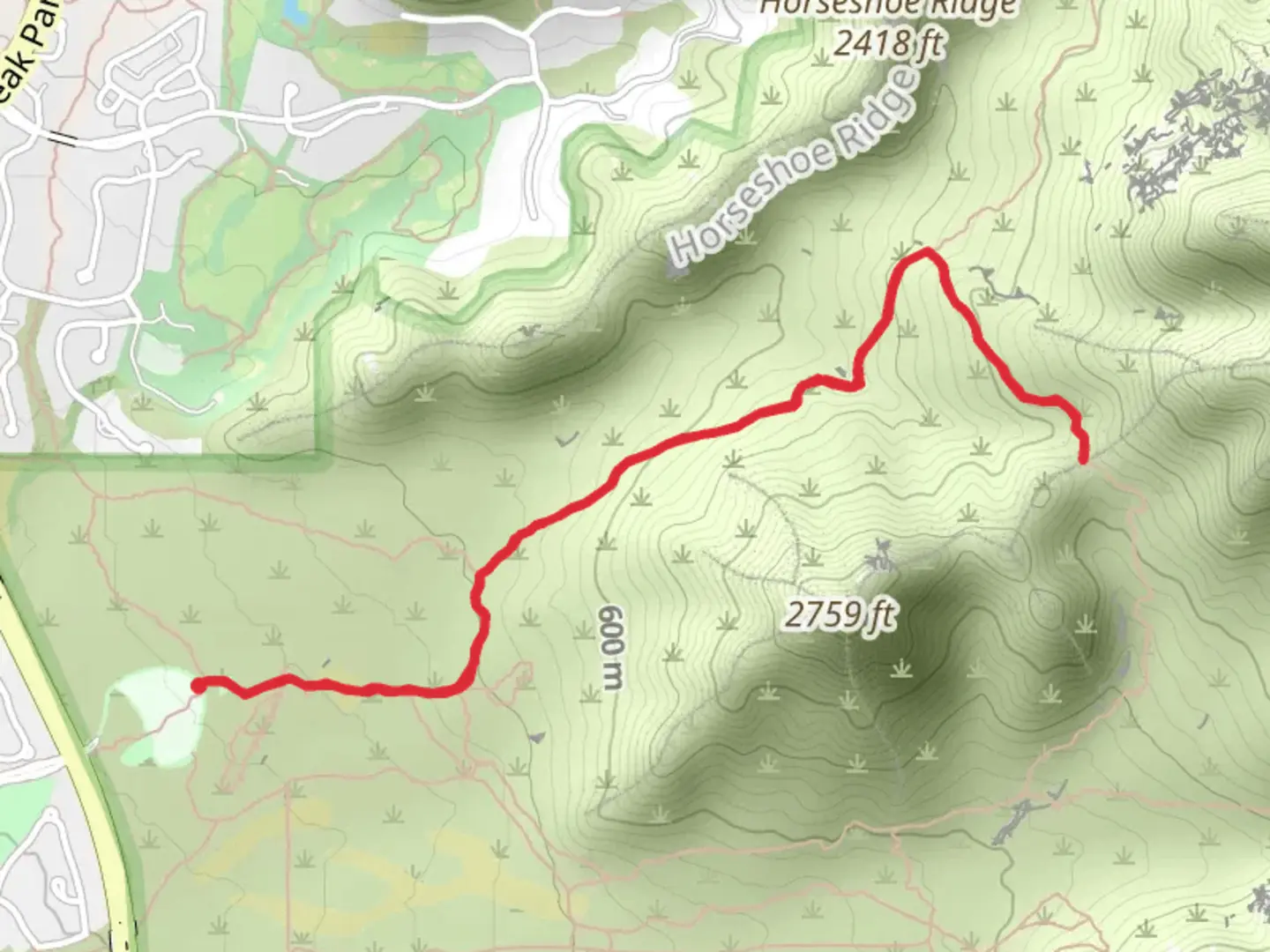 An image depicting the trail Gateway Trailhead and its surrounding area.