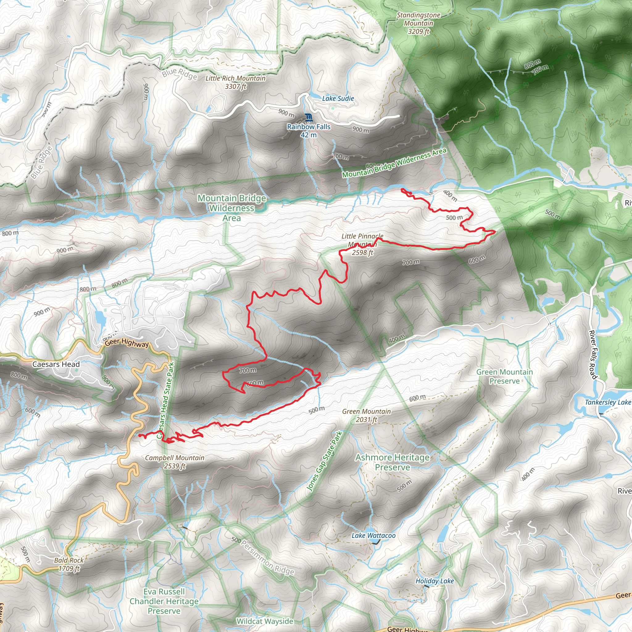 Pinnacle Pass Trail via Little Pinnacle Mountain mobile static map