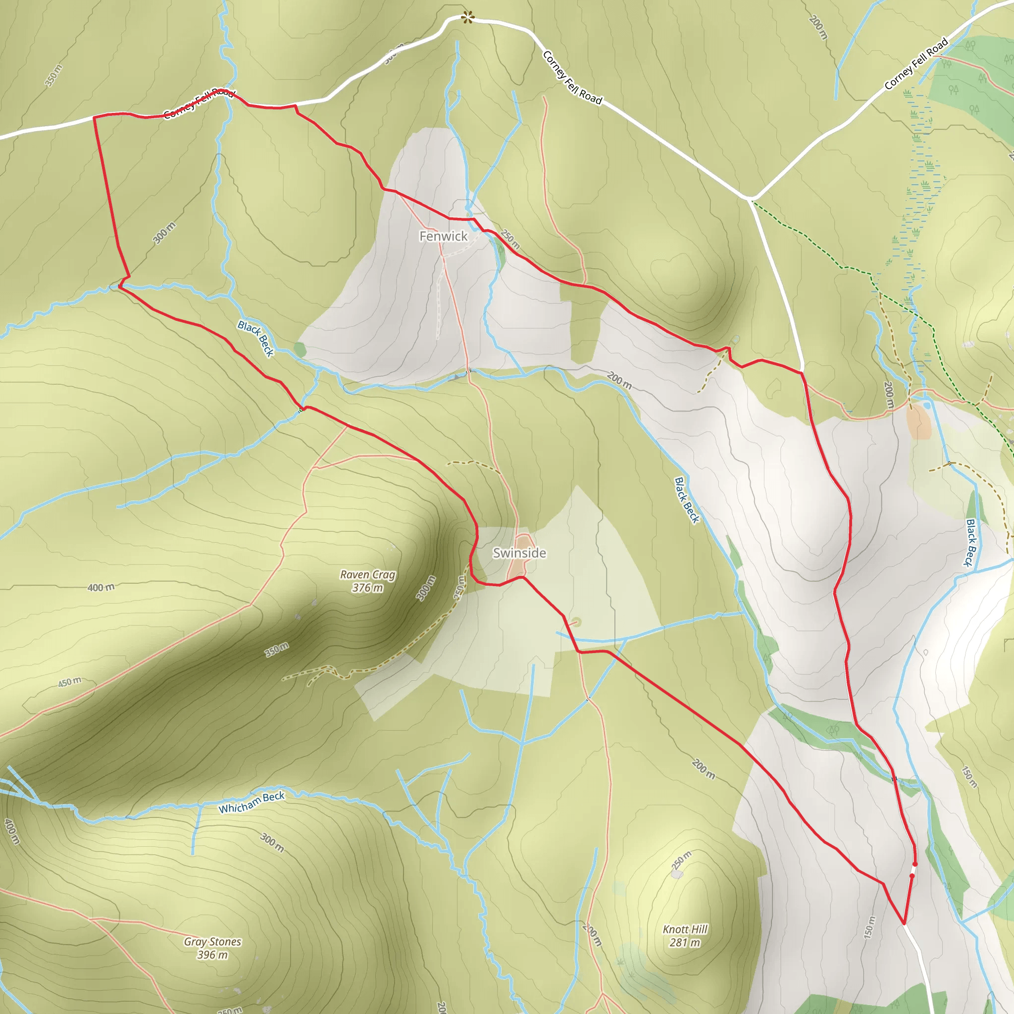 Swinside Stone Circle Loop from Mallom mobile static map