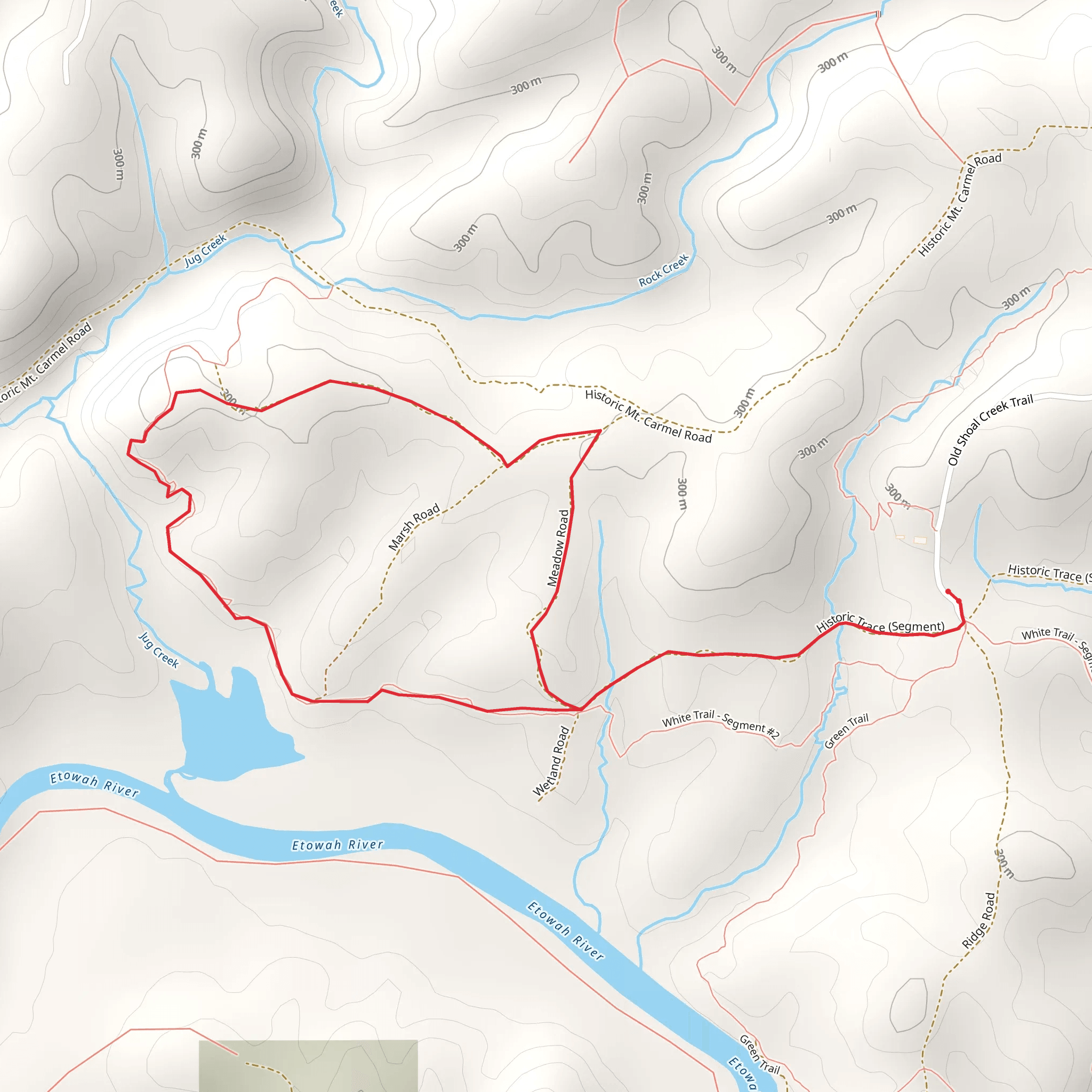 Jug Creek Loop from Johnson Trail mobile static map