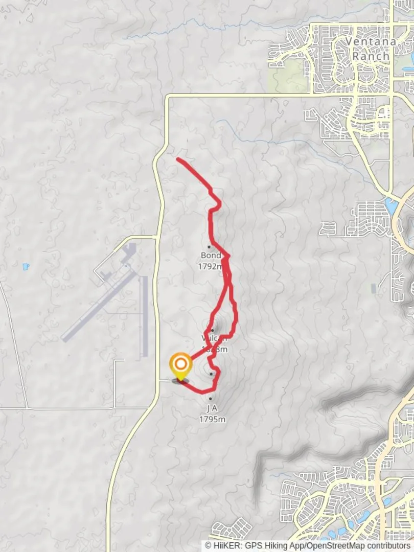 An image depicting the trail Vulcan and Black Loop and its surrounding area.