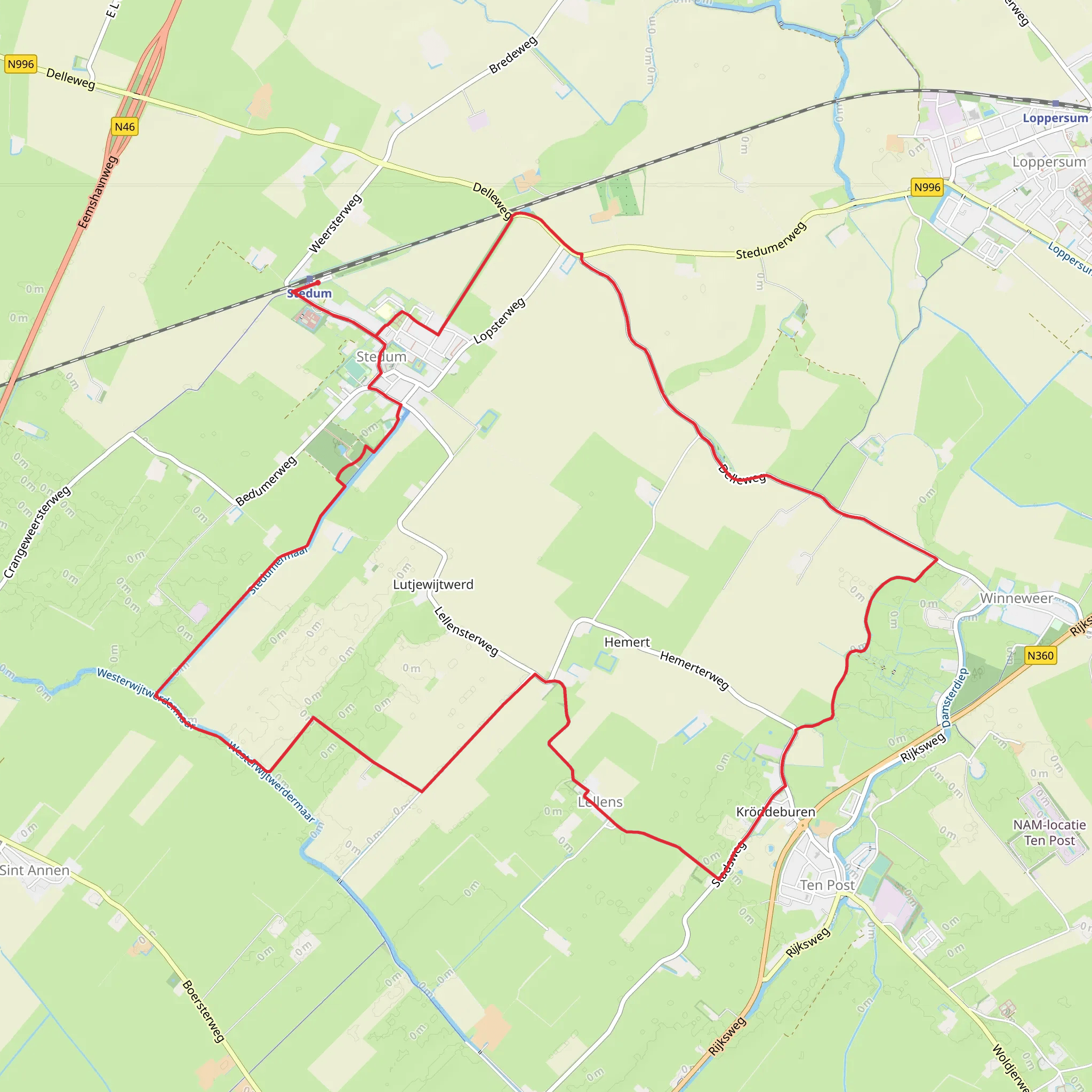 Delle Weg and Borg Weg via Tammingahuysen mobile static map