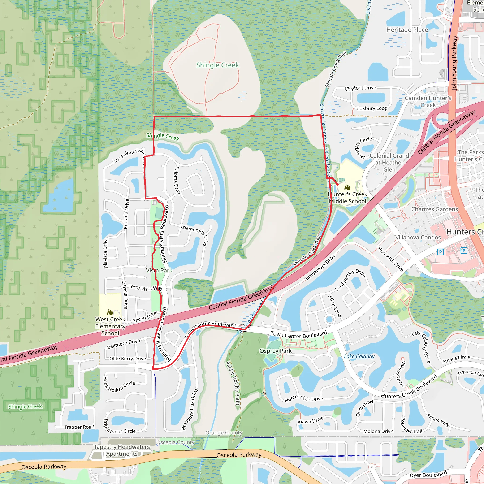 Shingle Creek Loop mobile static map