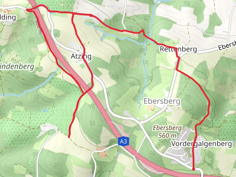 Volder Galgenberg to Hintergalgenberg via Rundwanderweg Nr 15