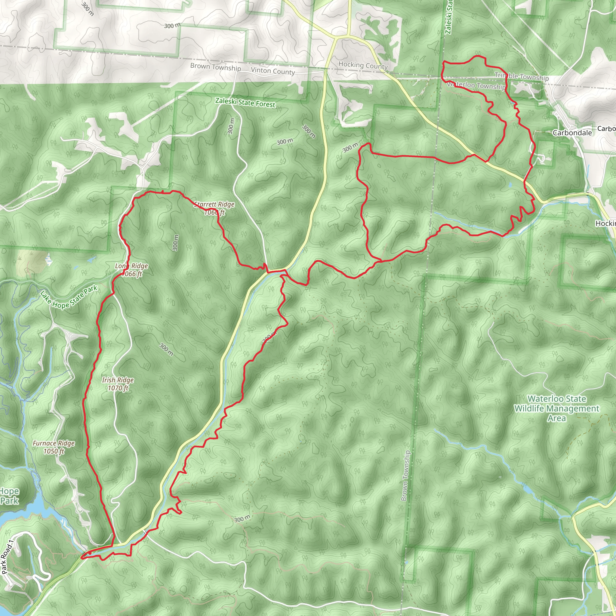 Starrett Ridge - Long Ridge Loop mobile static map