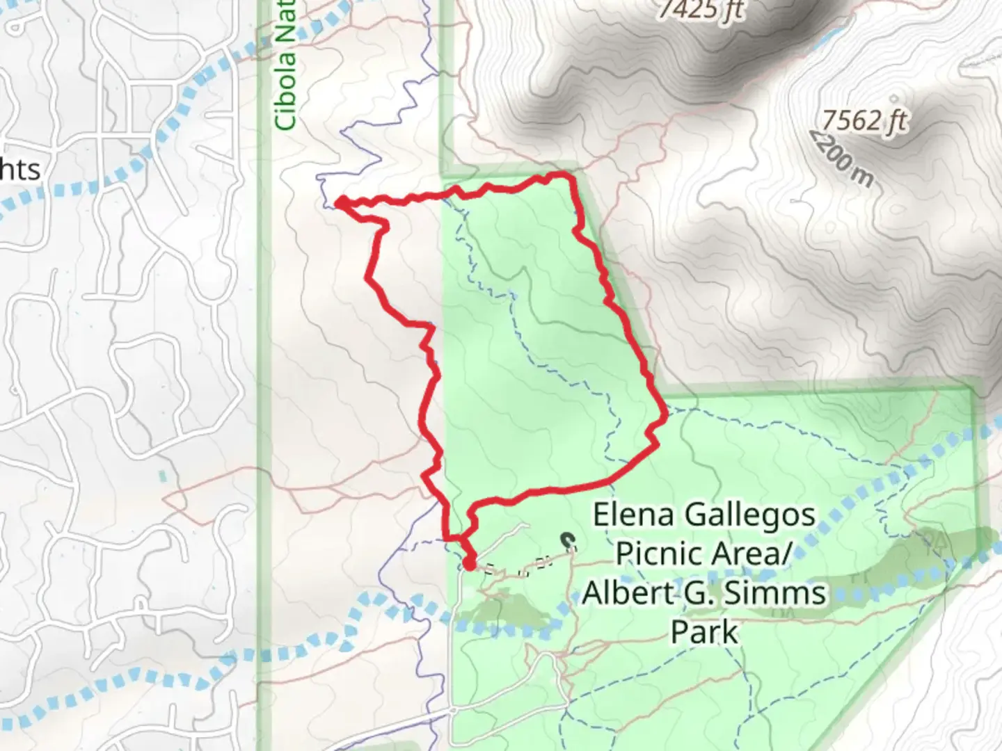 An image depicting the trail Trail 230 and foothills Loop Trail and its surrounding area.