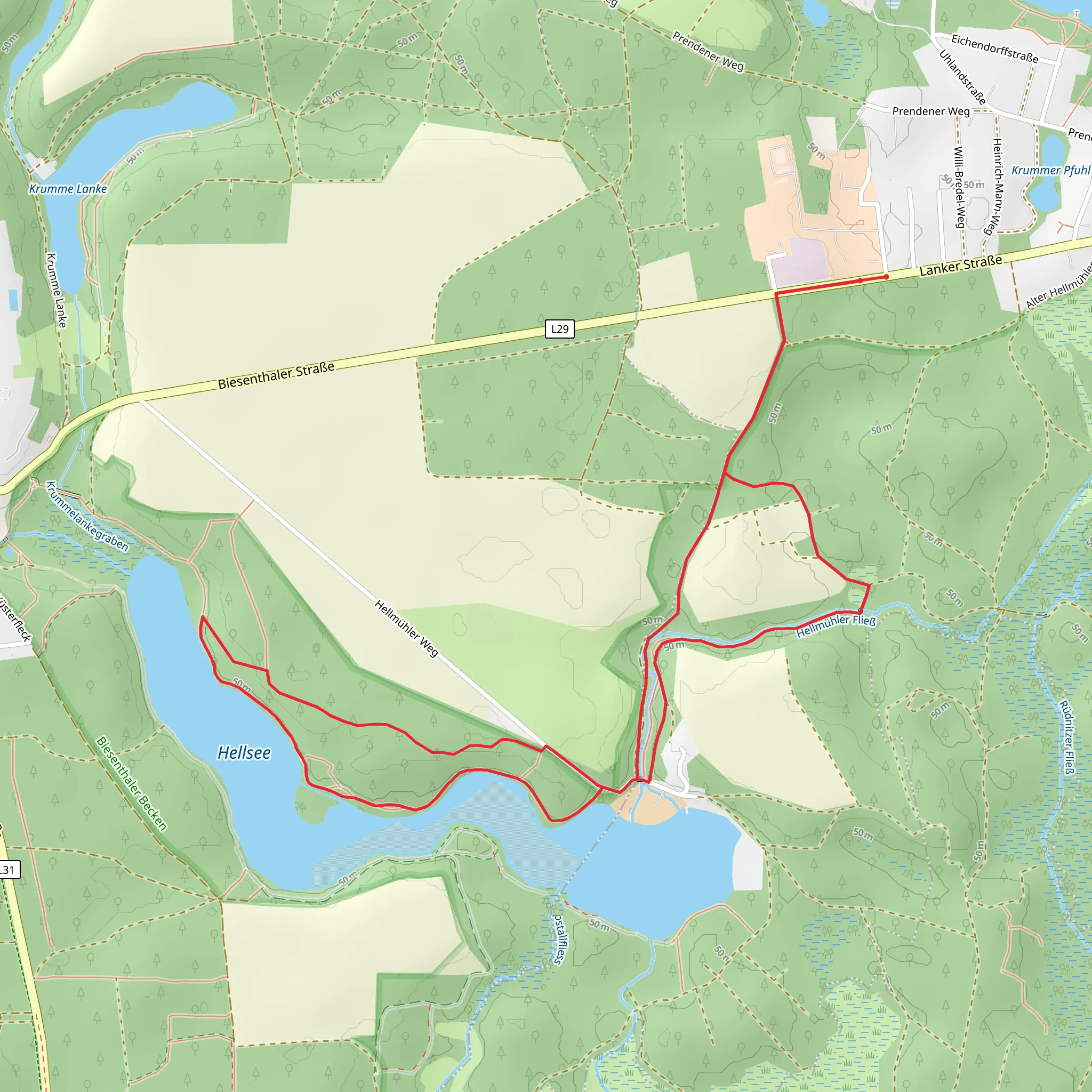 Hellsee and Hellmuhler Fließ Loop mobile static map