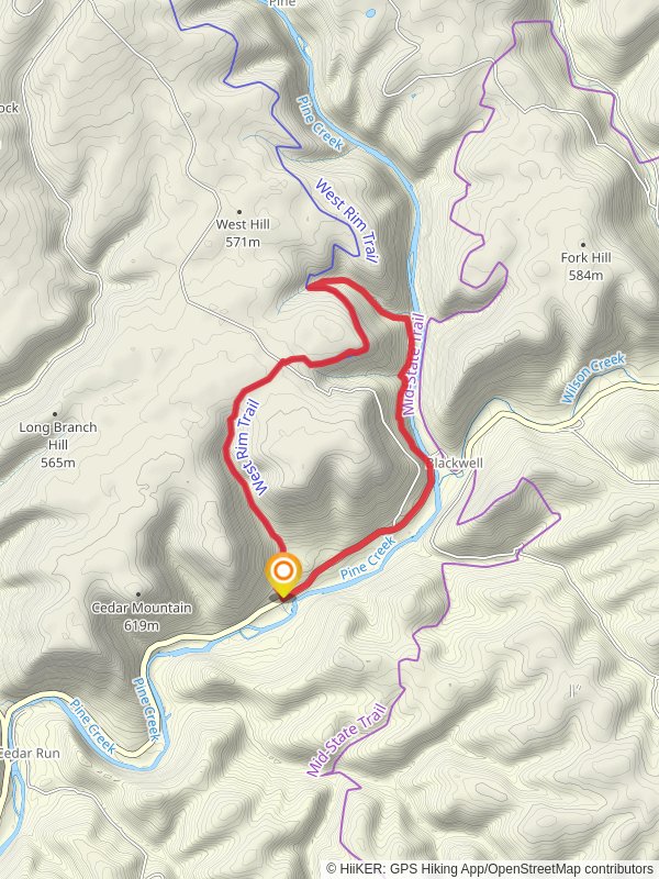 Bohen Run Falls and West Rim Loop Trail