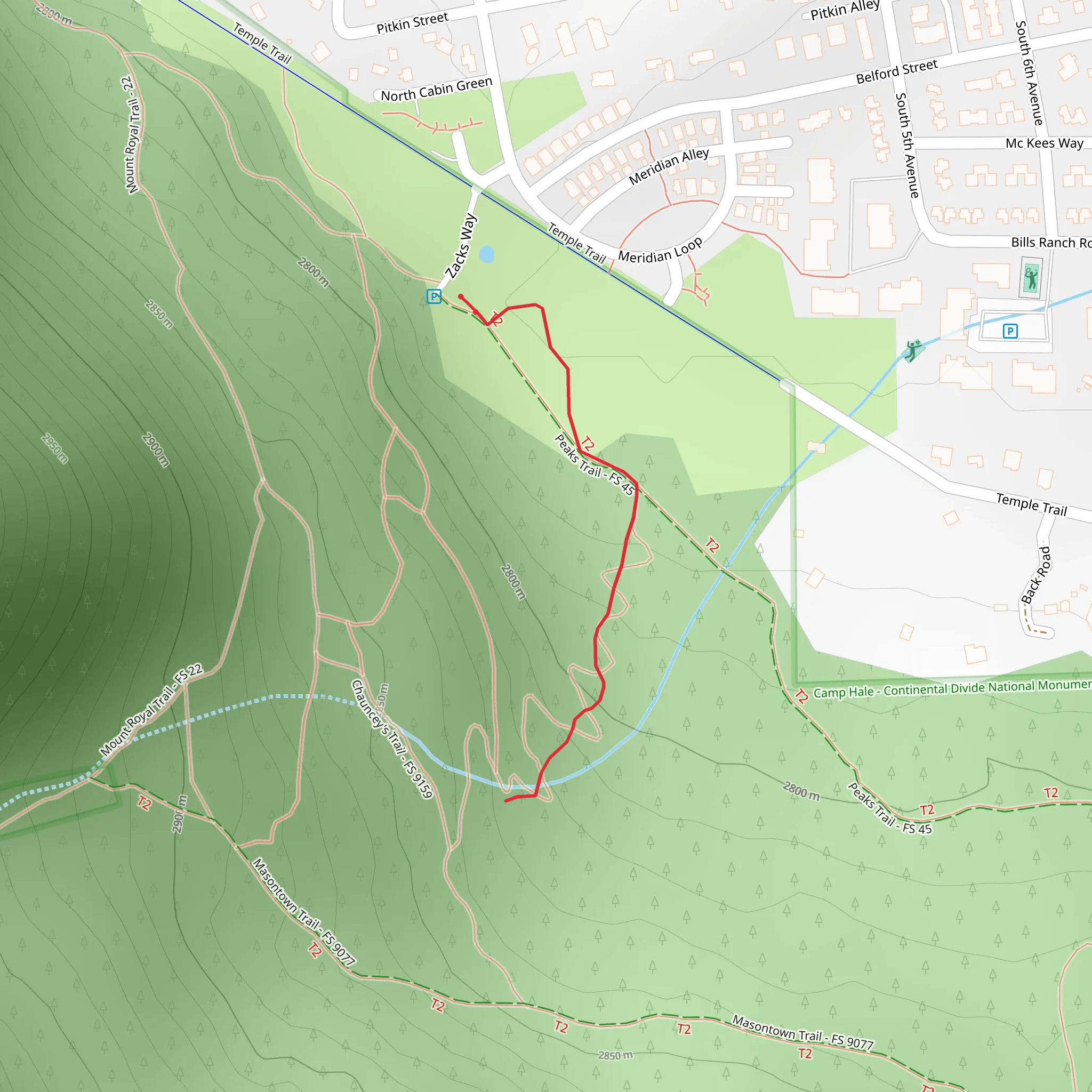 Hattie's Trail mobile static map