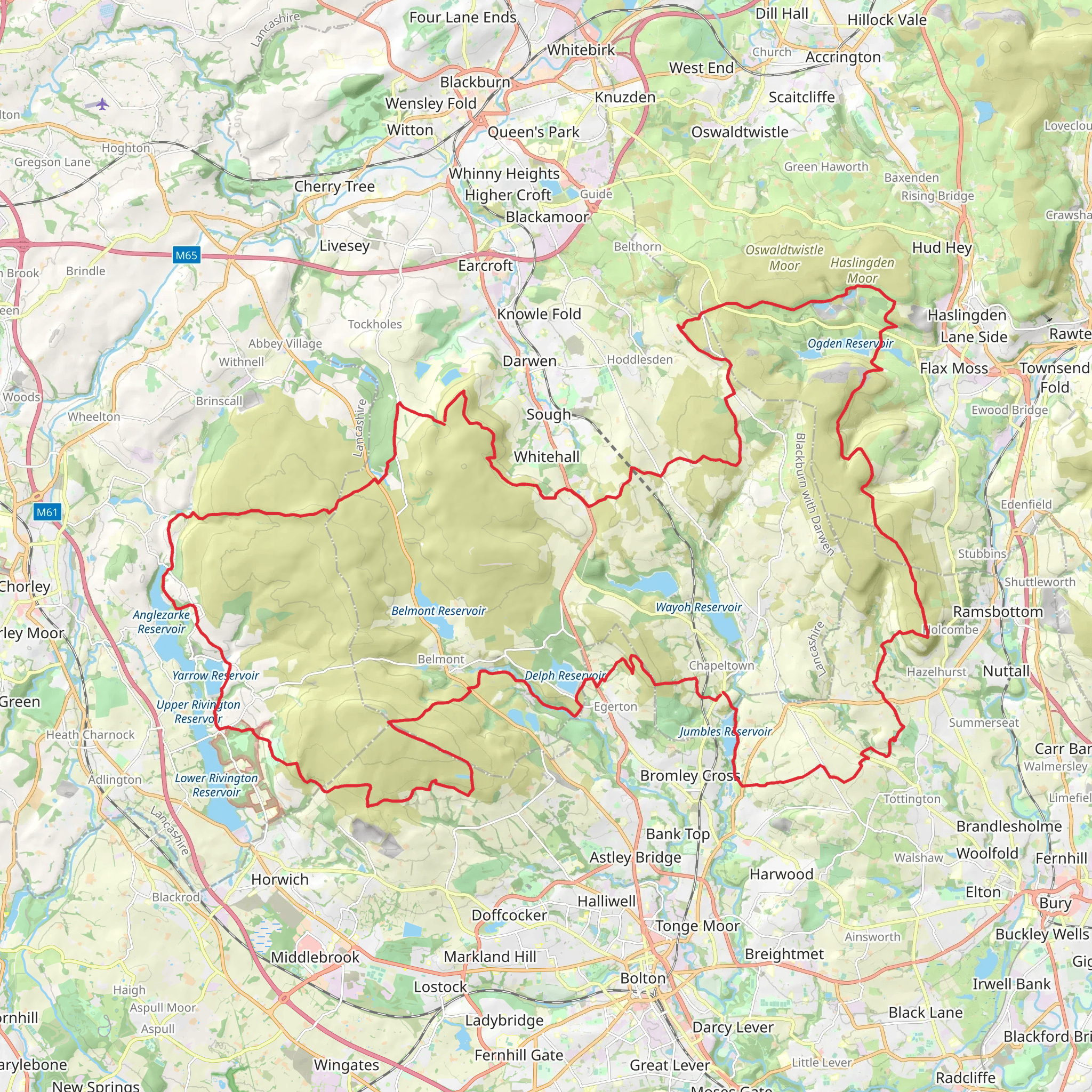 West Pennine Way mobile static map