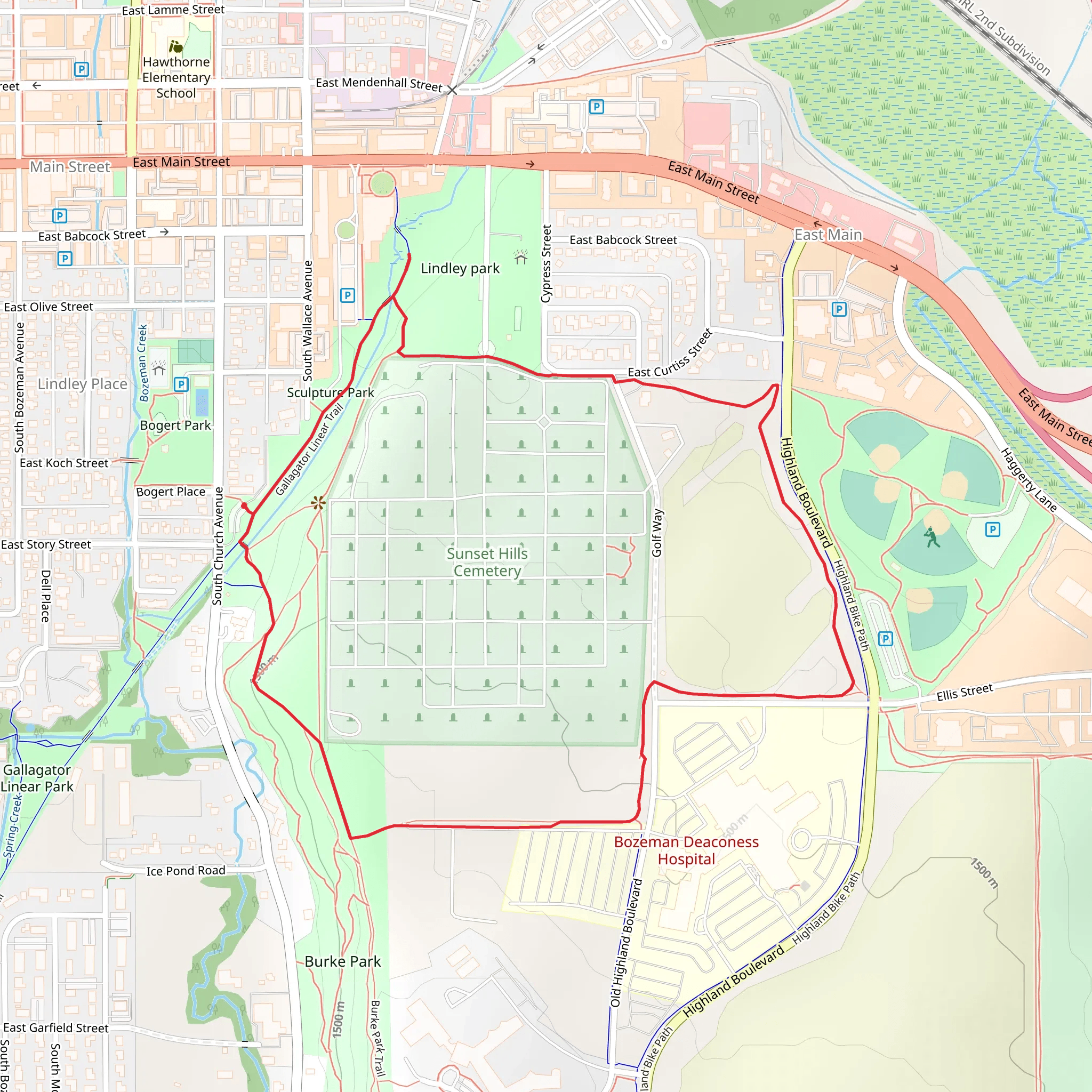Main Trail and Gallagator Linear Trail Loop mobile static map