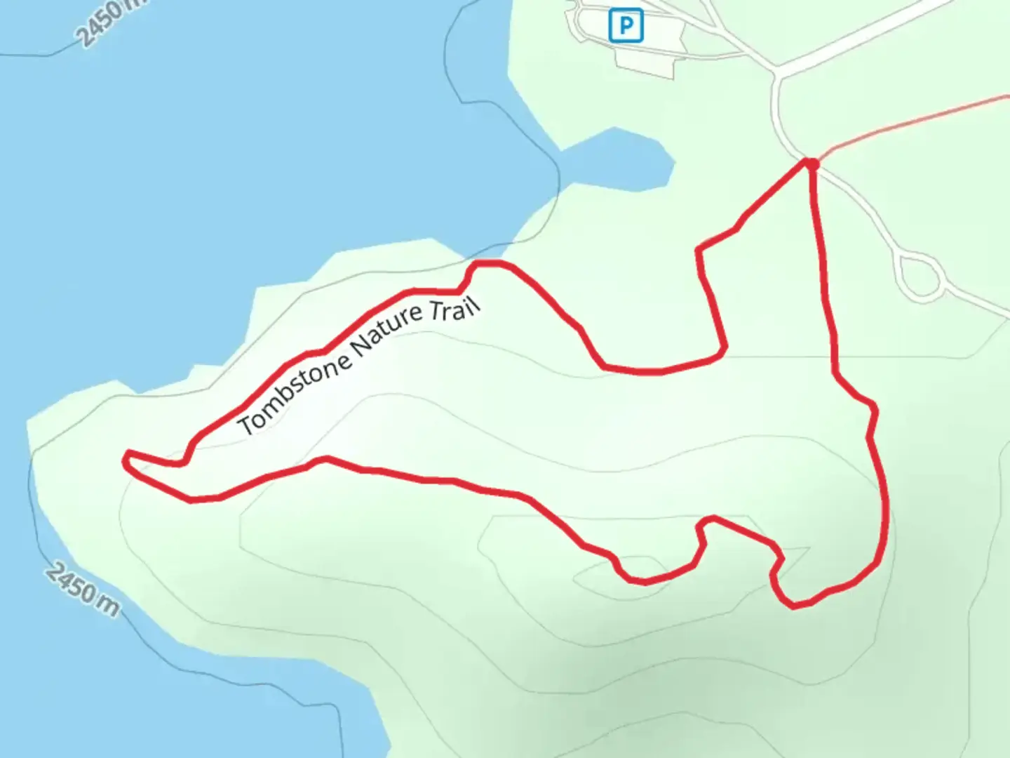 An image depicting the trail Tombstone Nature Trail Loop and its surrounding area.