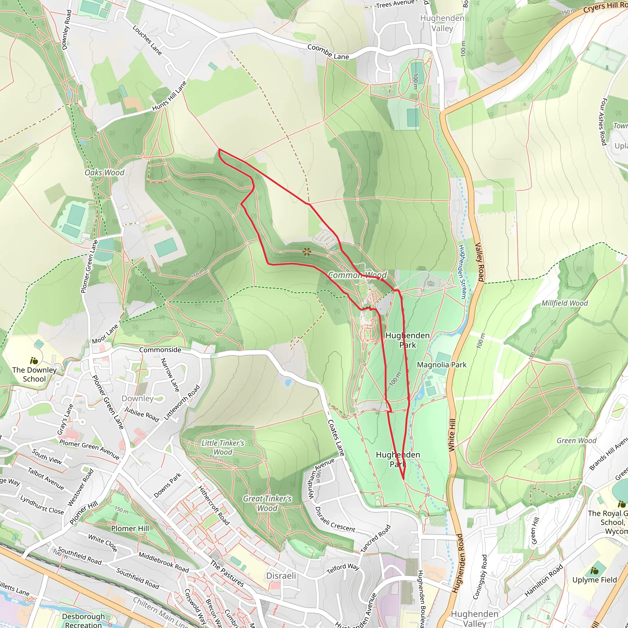 Hughenden Manor Park mobile static map
