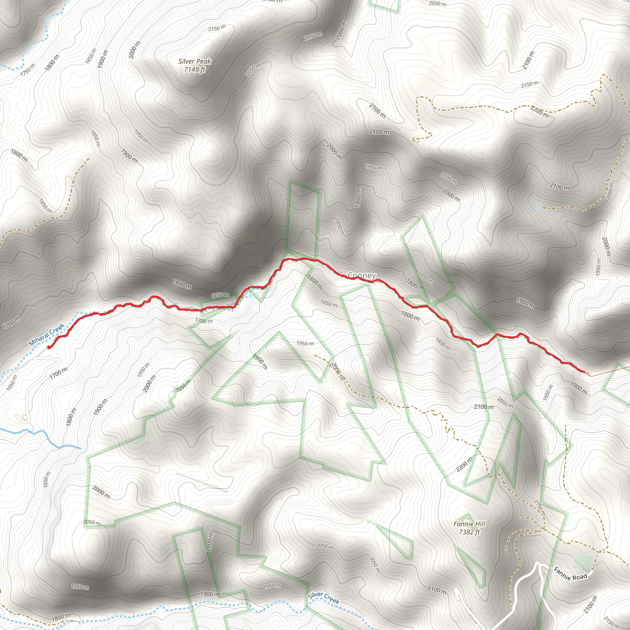 Cooney Canyon and Sheridan Canyon mobile static map