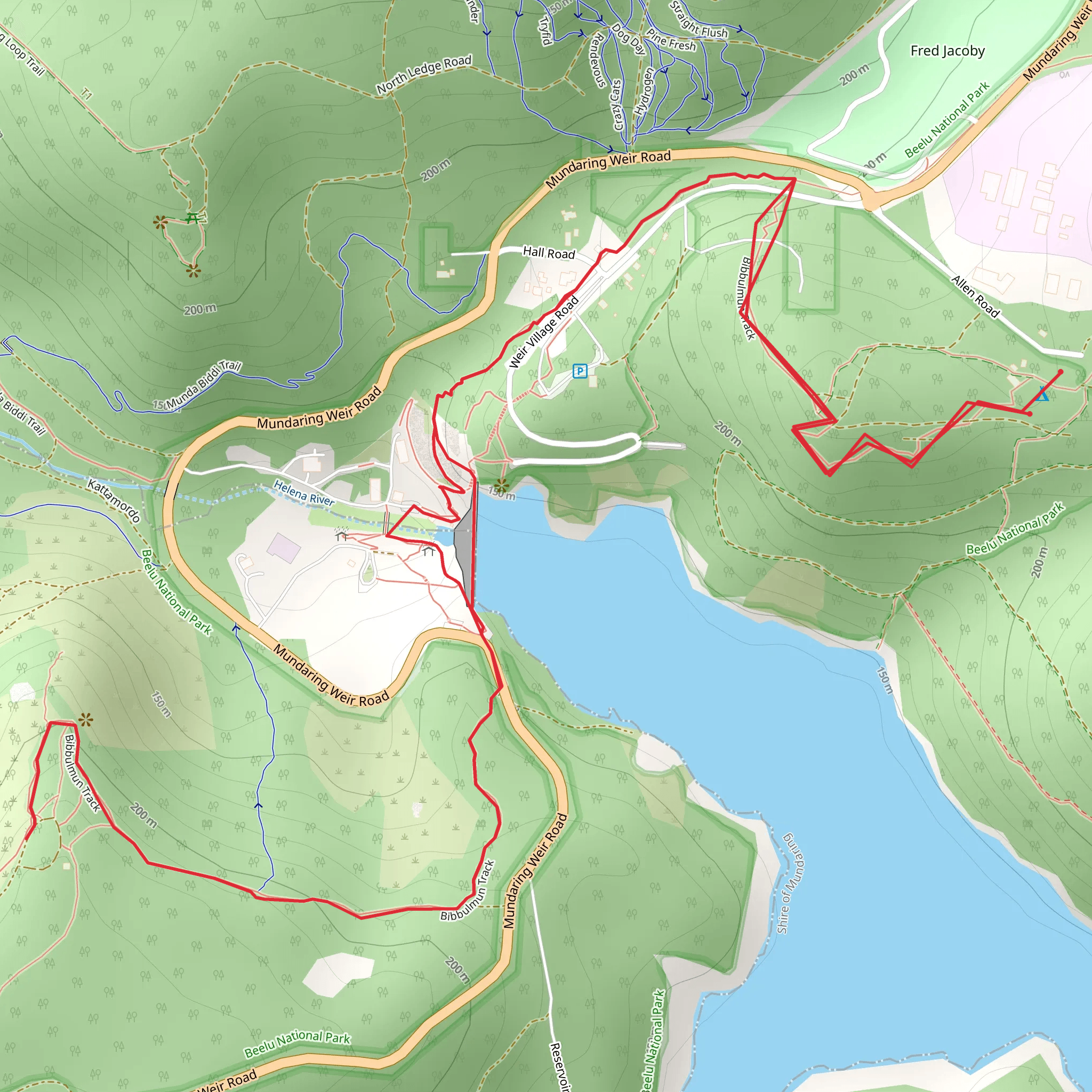 Perth Hills Discovery Centre to Golden View Lookout mobile static map