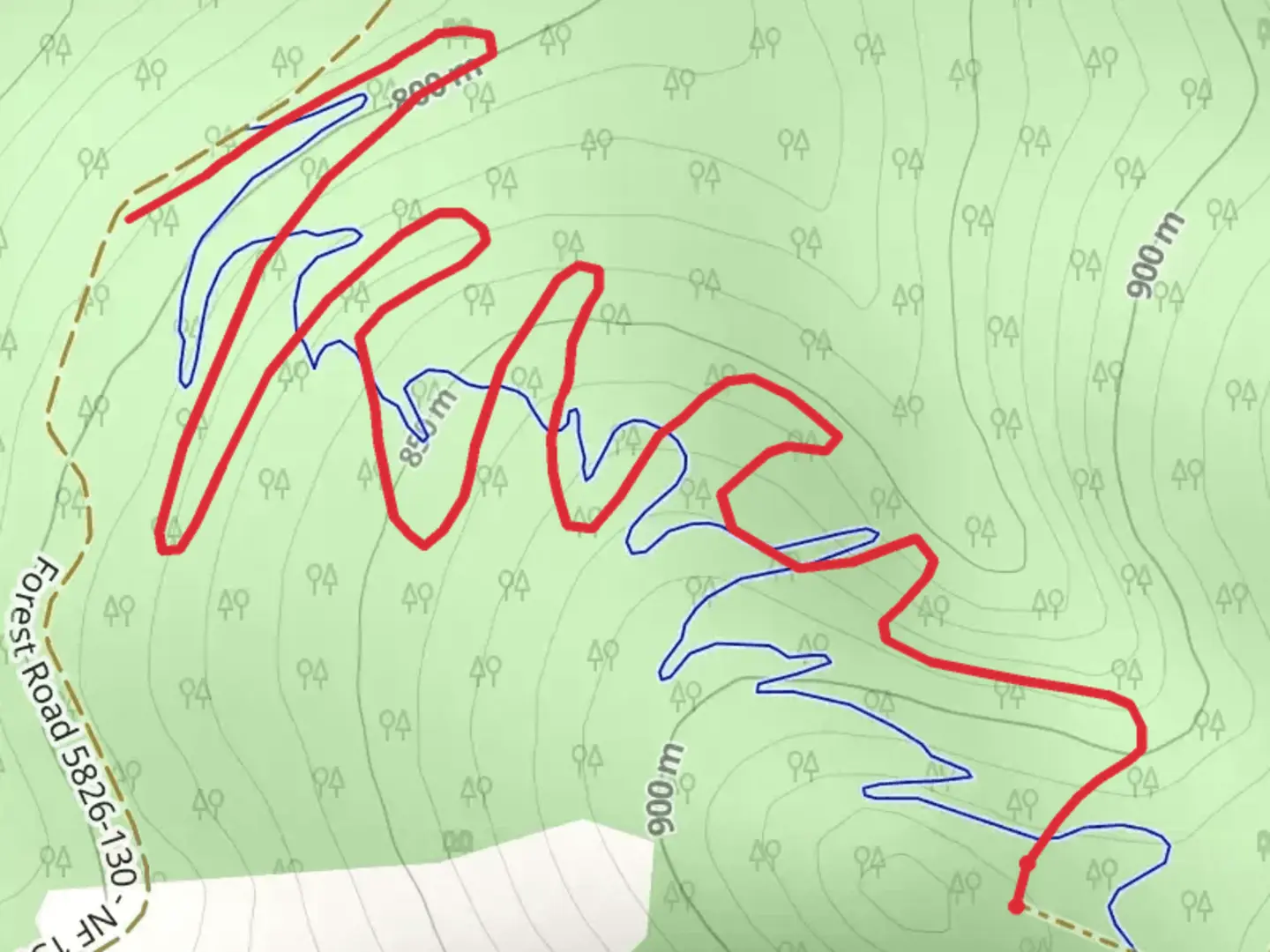 An image depicting the trail Cloverpatch Tie Trail and its surrounding area.
