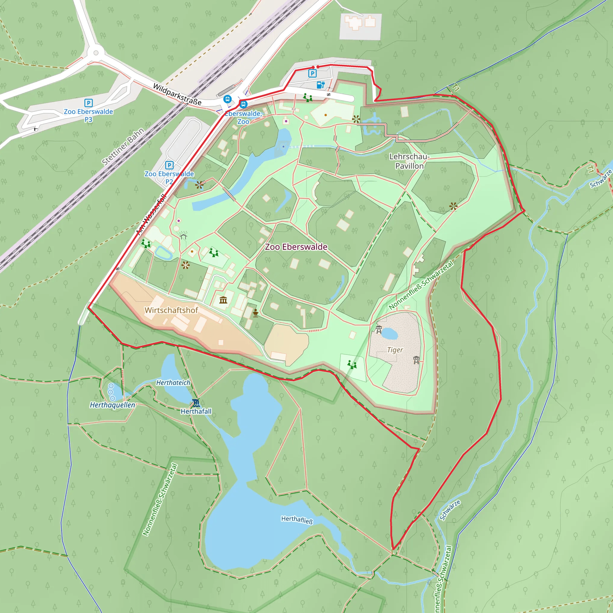 Zoo Eberswalde Loop mobile static map