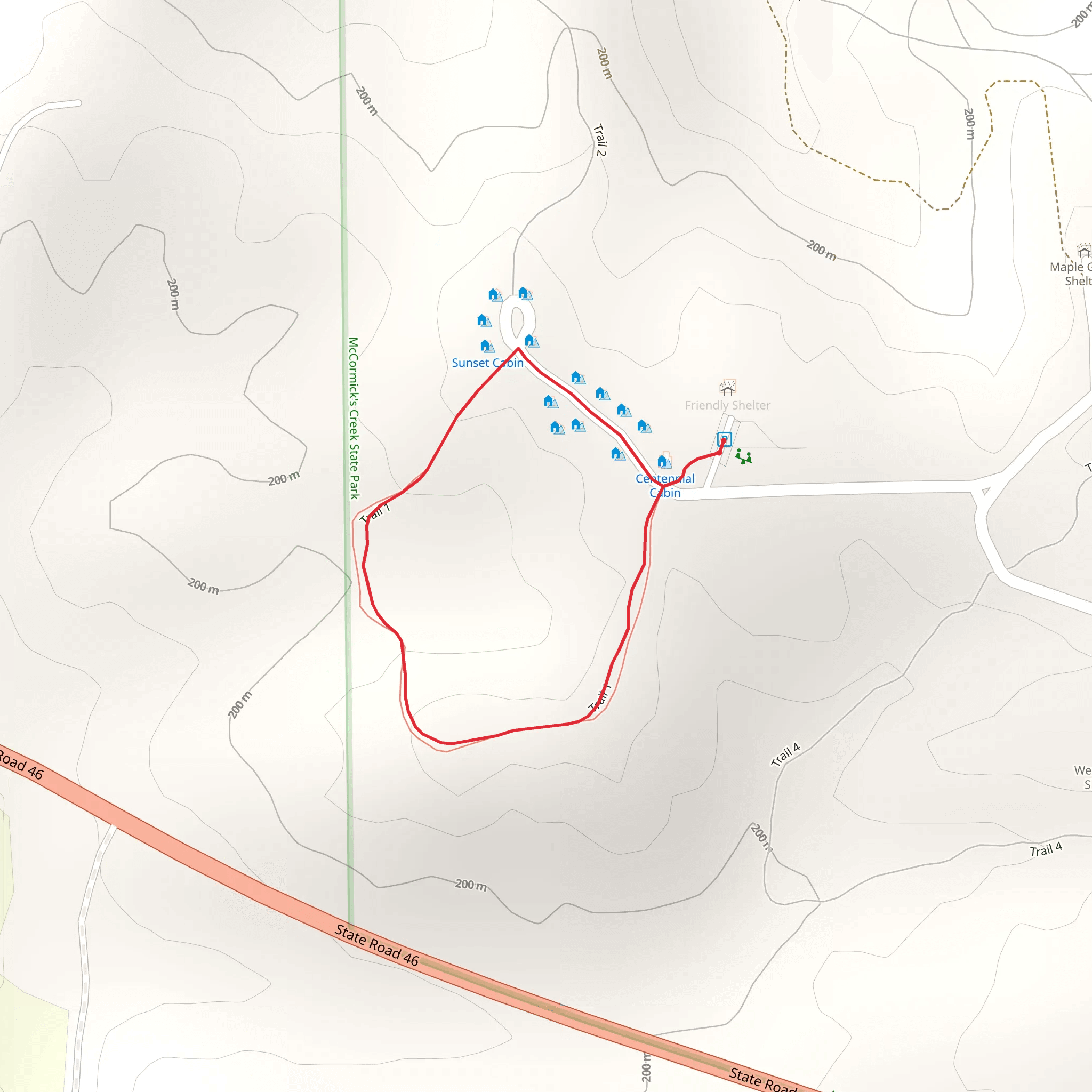 Trail 1 Loop mobile static map
