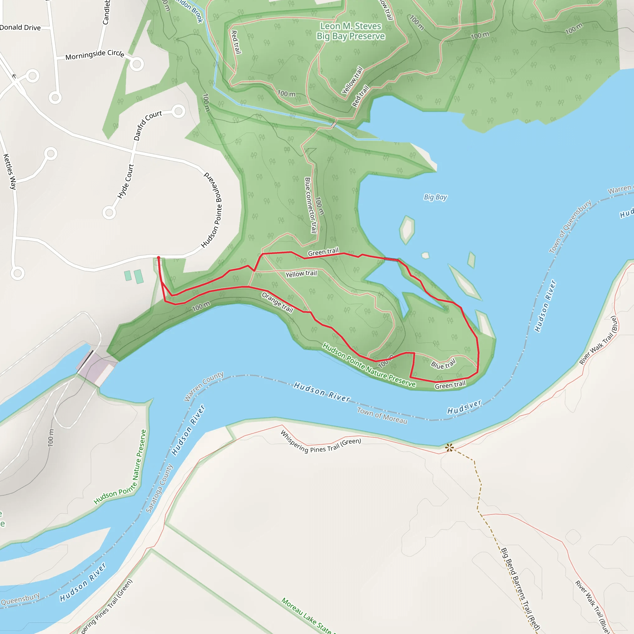 Hudson Pointe Nature Preserve Loop Trail mobile static map