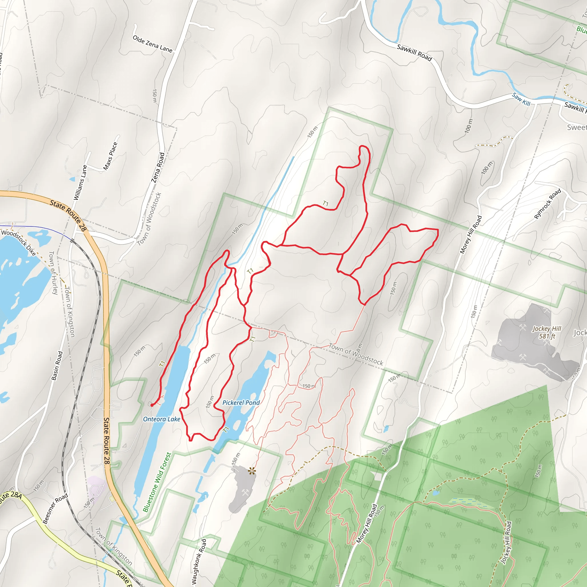 Onteora Lake Loop Trail mobile static map