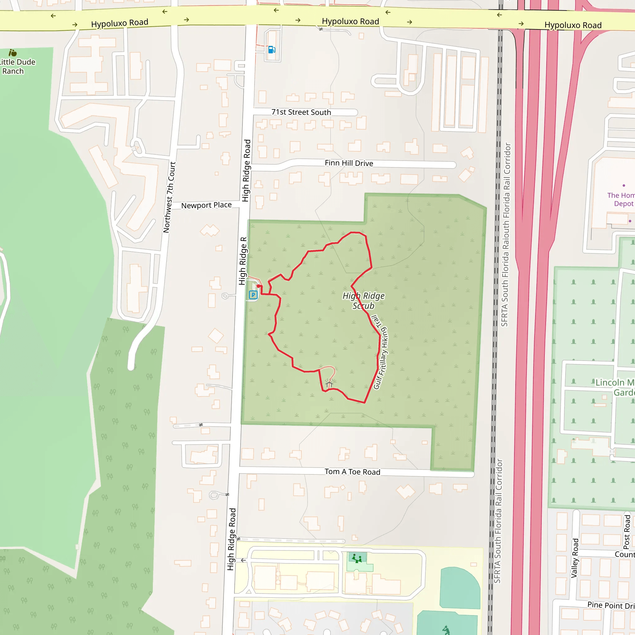 High Ridge Scrub Loop mobile static map