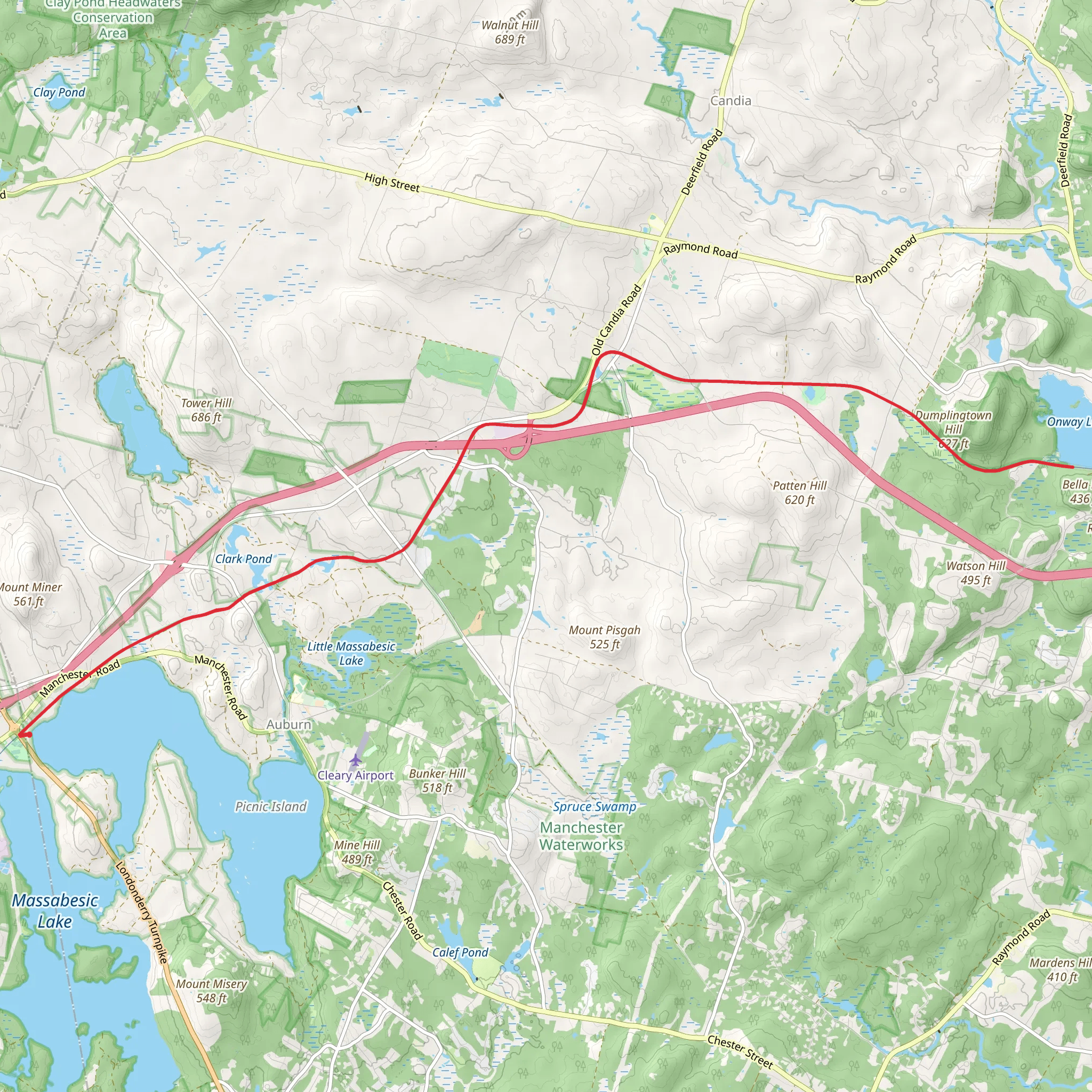 Onway Lake via Rockingham Recreational Rail Trail mobile static map