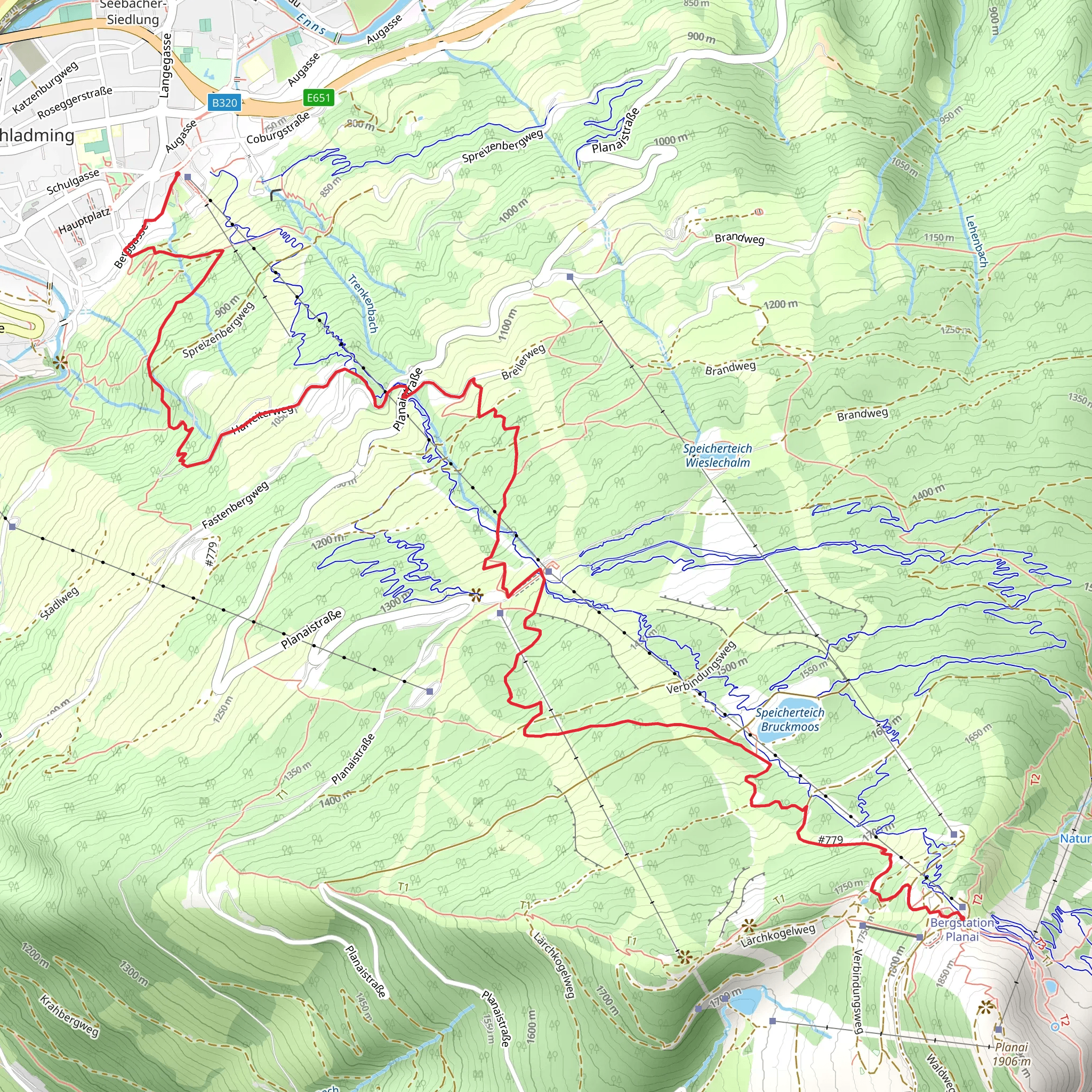 Planai to Schladming - World Cup Trail mobile static map