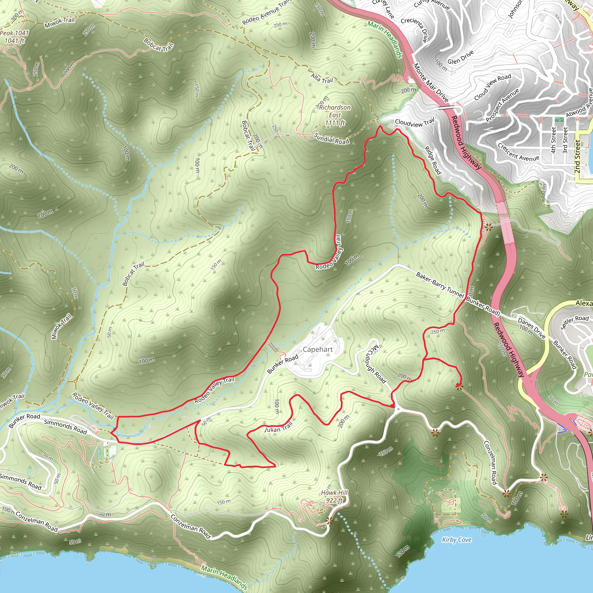 Julian, Rodeo Valley and Slacker Hill Loop Trail mobile static map