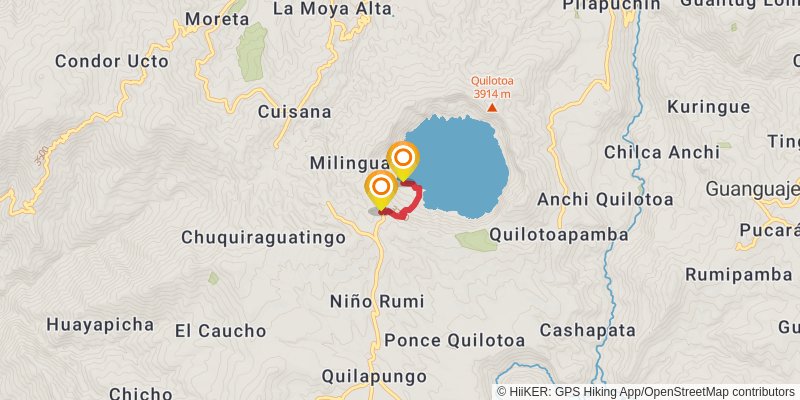 Laguna Quilotoa Trek spur 1 Map