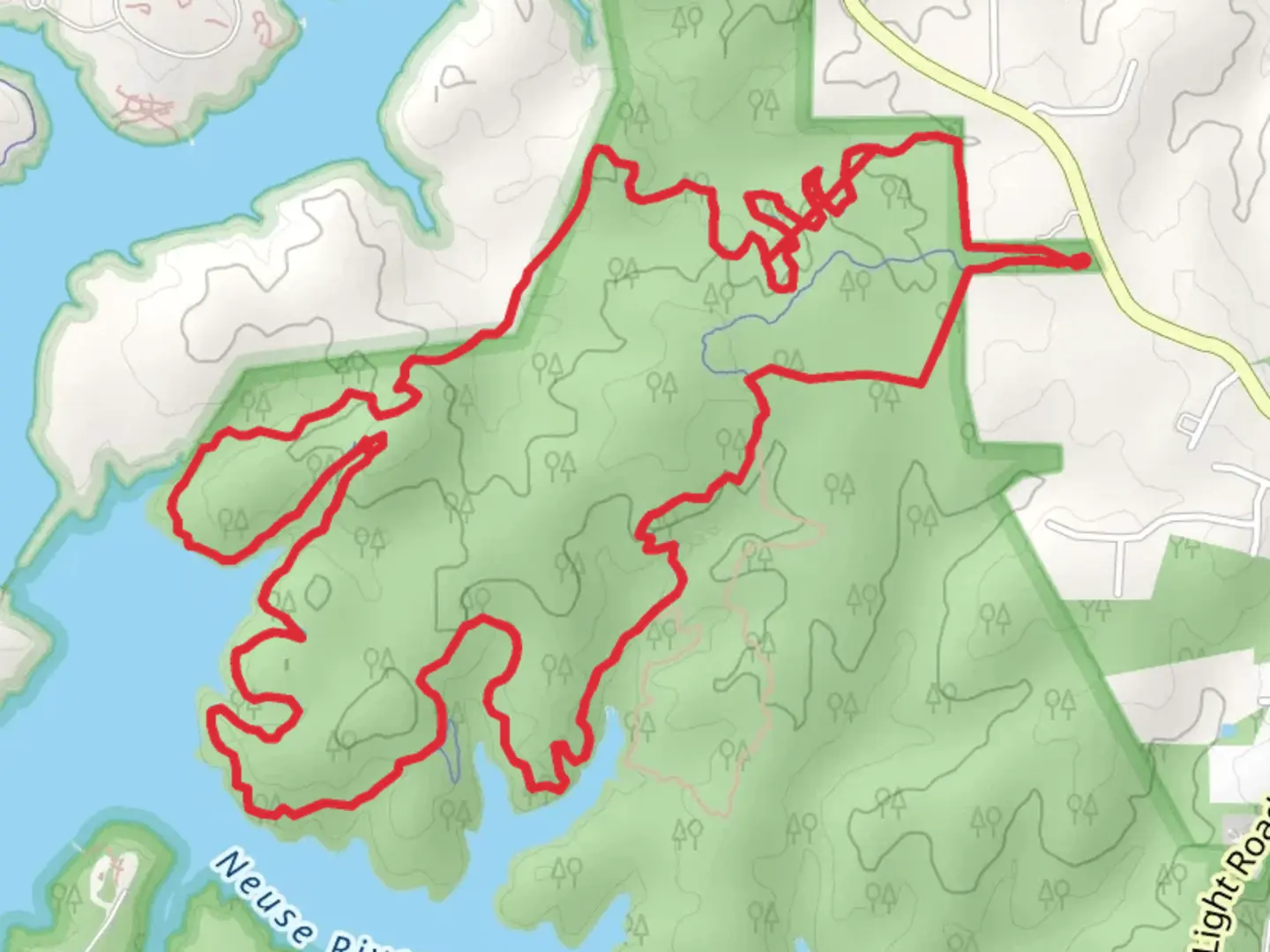 An image depicting the trail New Light Loop Trail and its surrounding area.
