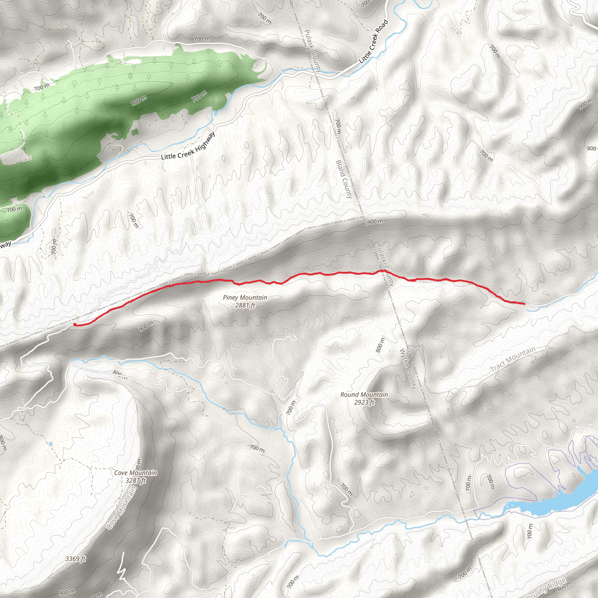Tract Fork Trail mobile static map