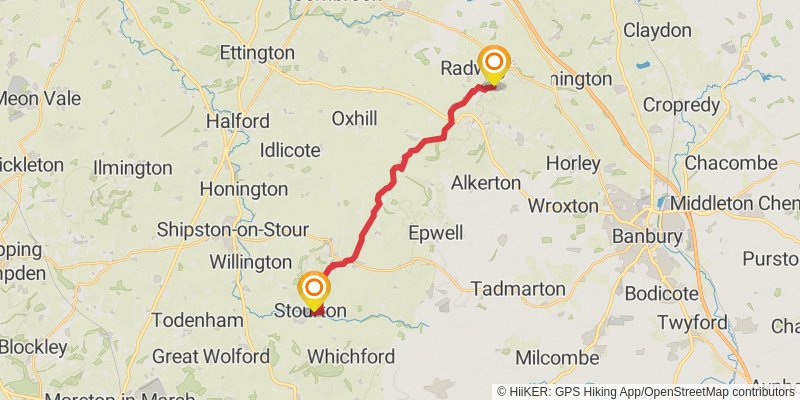 Church2church Walks in Warwickshire stage 5 Map