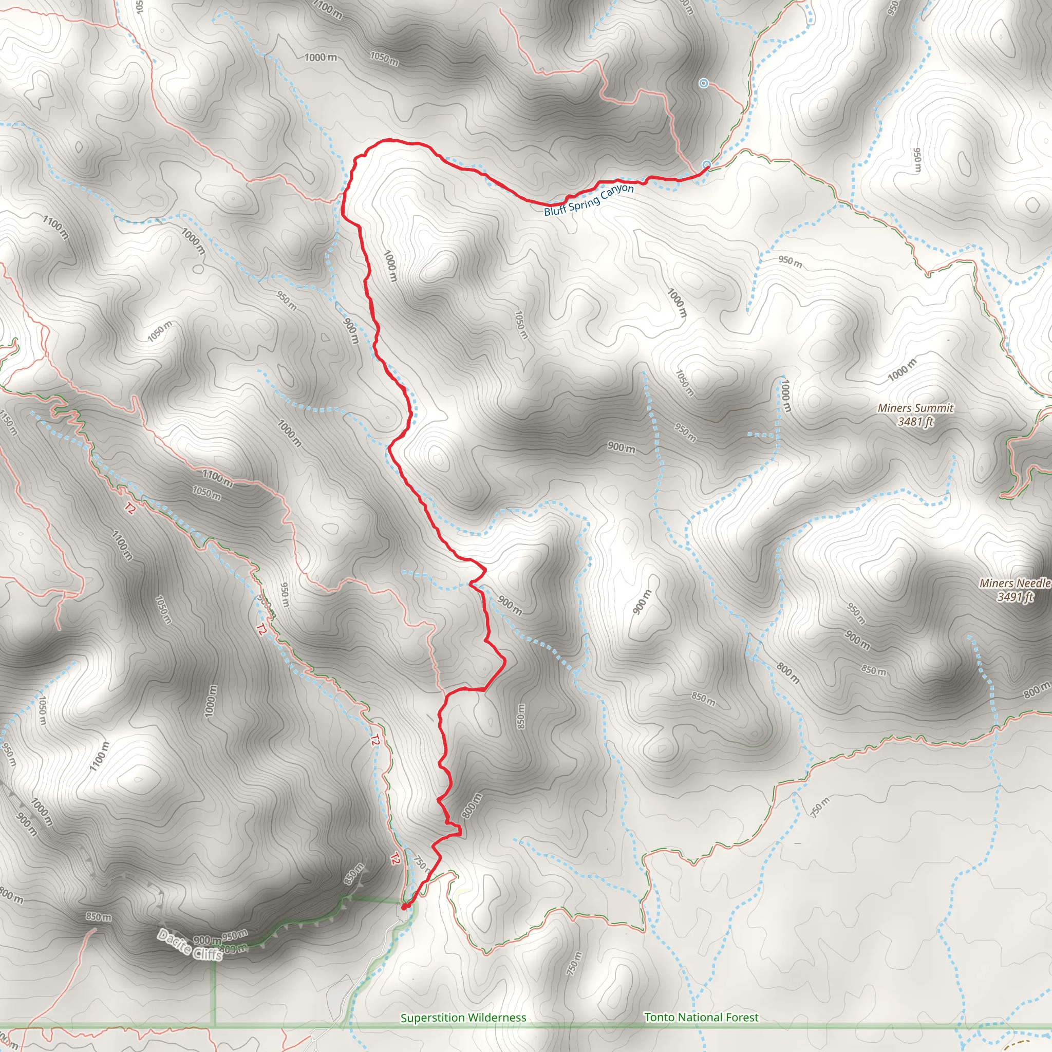 Bluff Spring Trail mobile static map