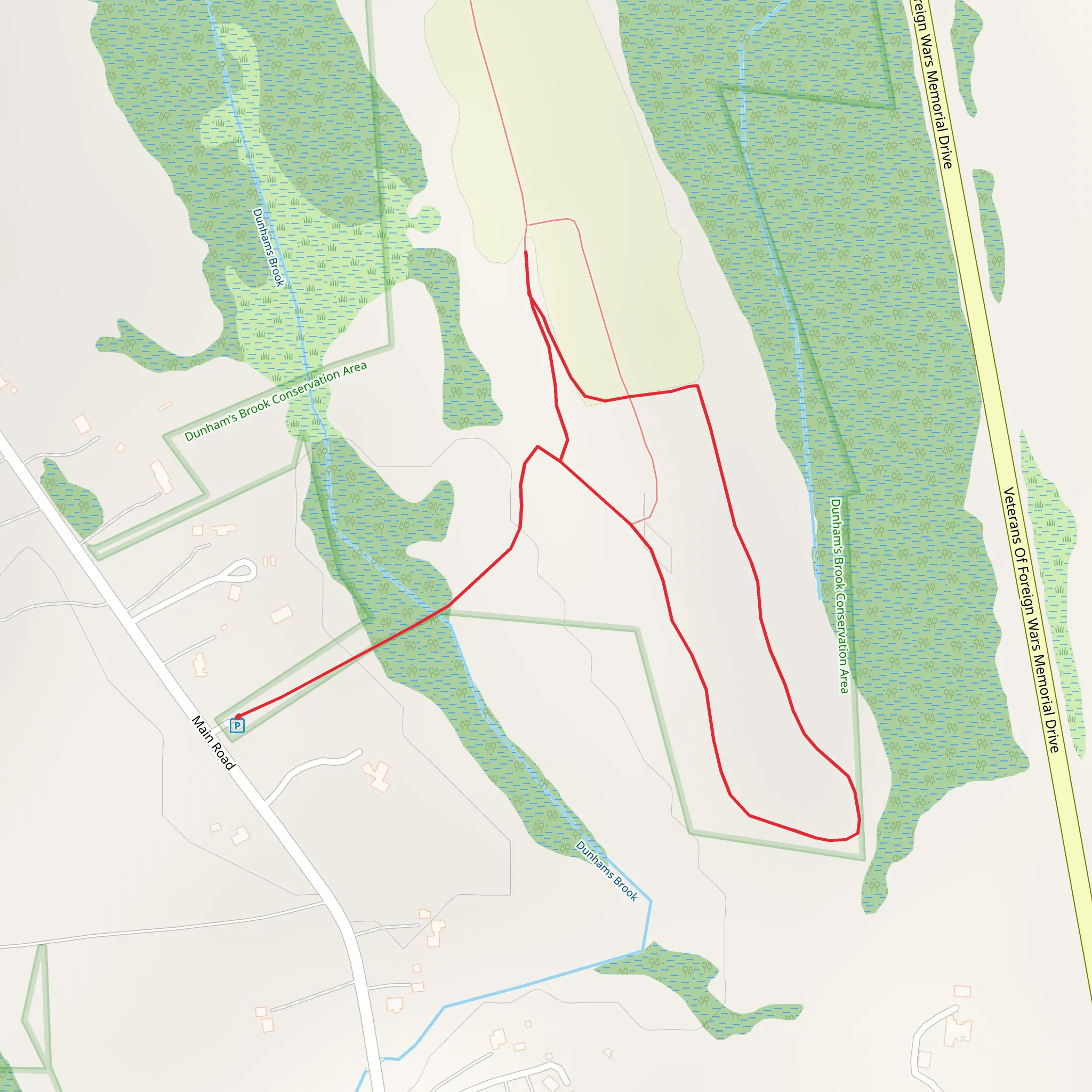 Dunham's Brook Loop mobile static map