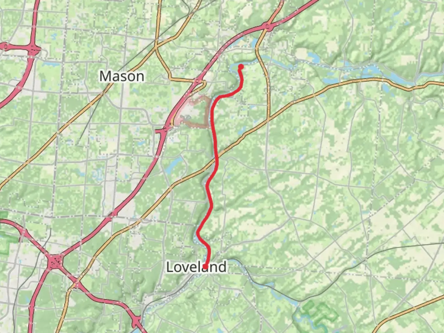 An image depicting the trail Little Miami Scenic Trail and its surrounding area.