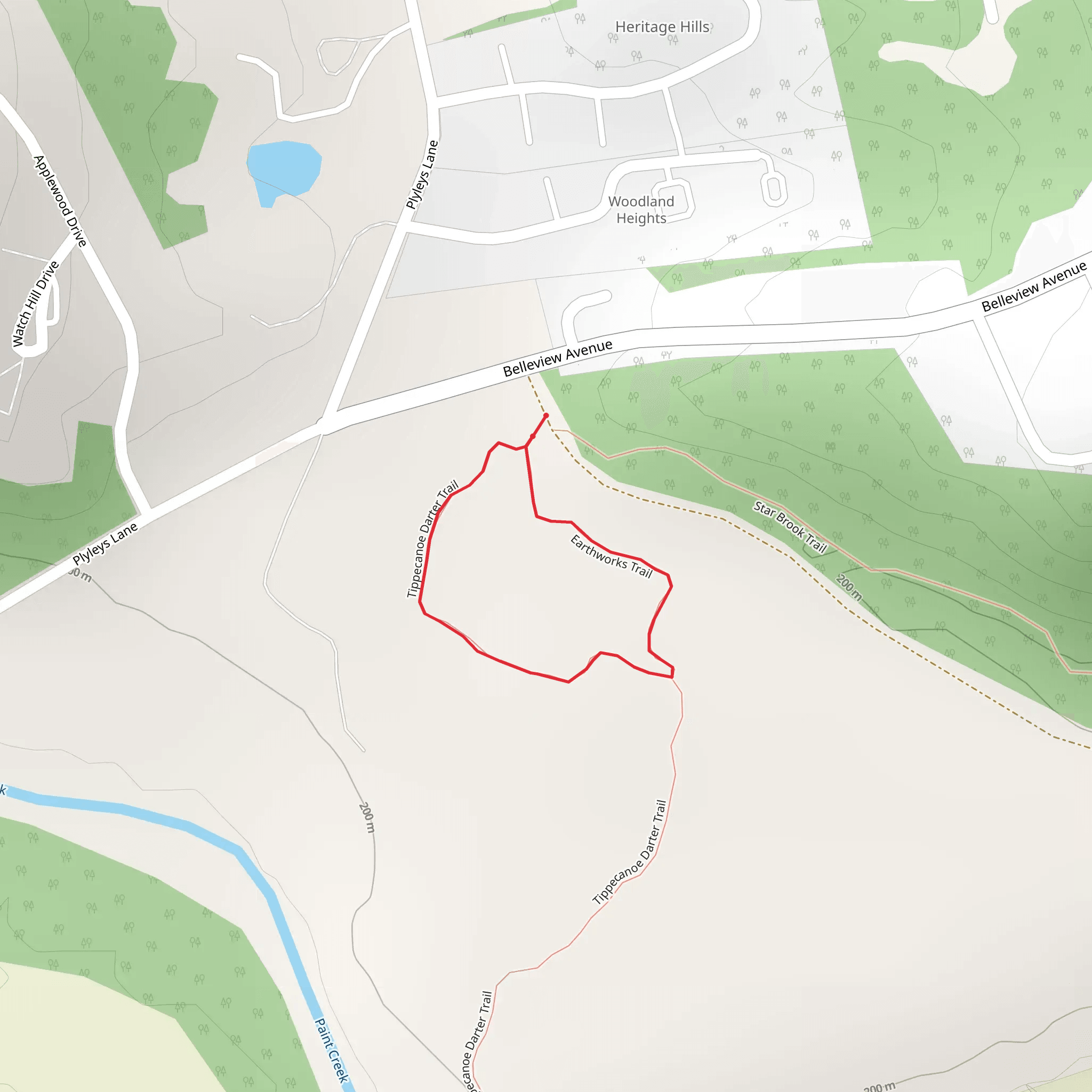 Earthworks - Tippecanoe Darter Loop Trail mobile static map