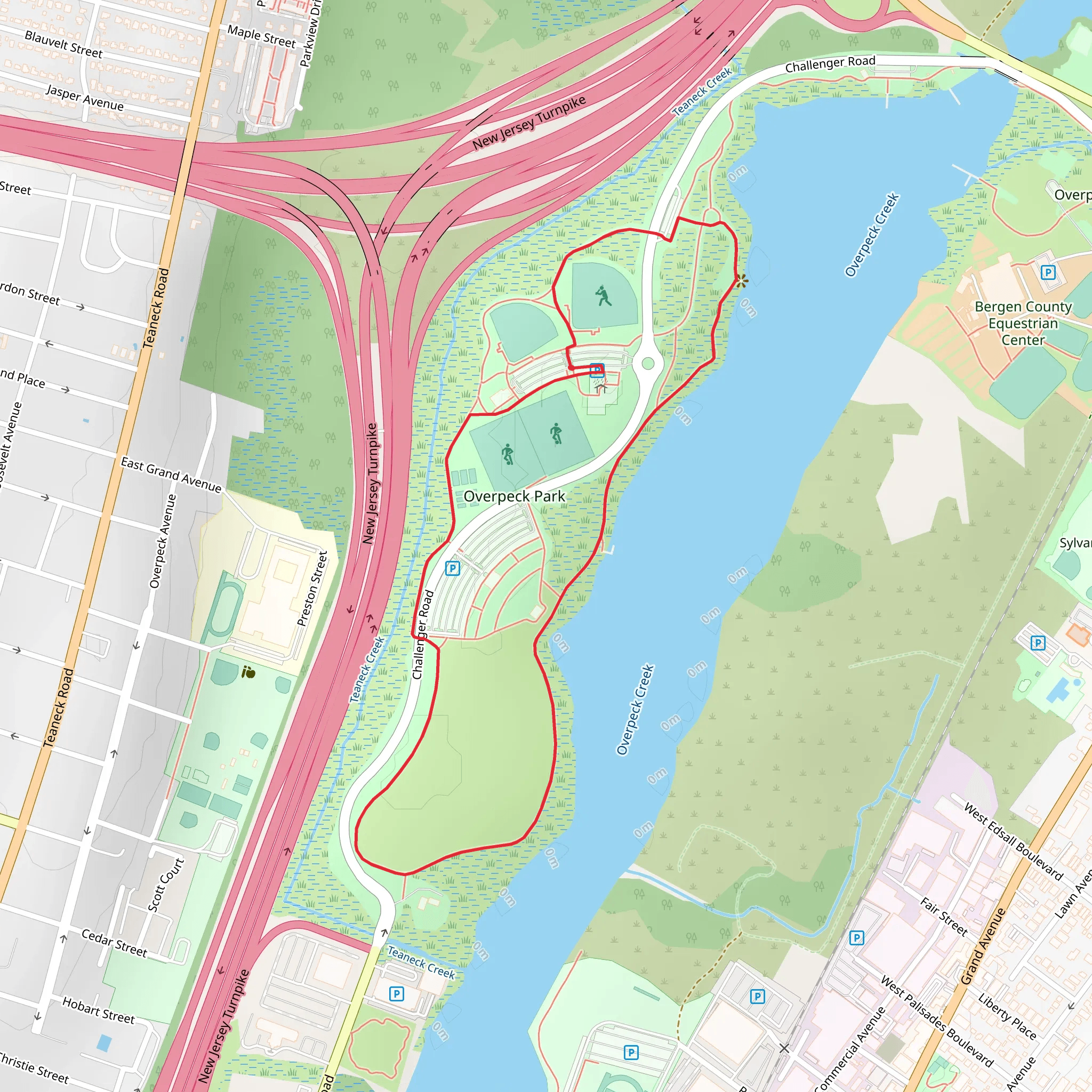 Overpeck Park Loop mobile static map