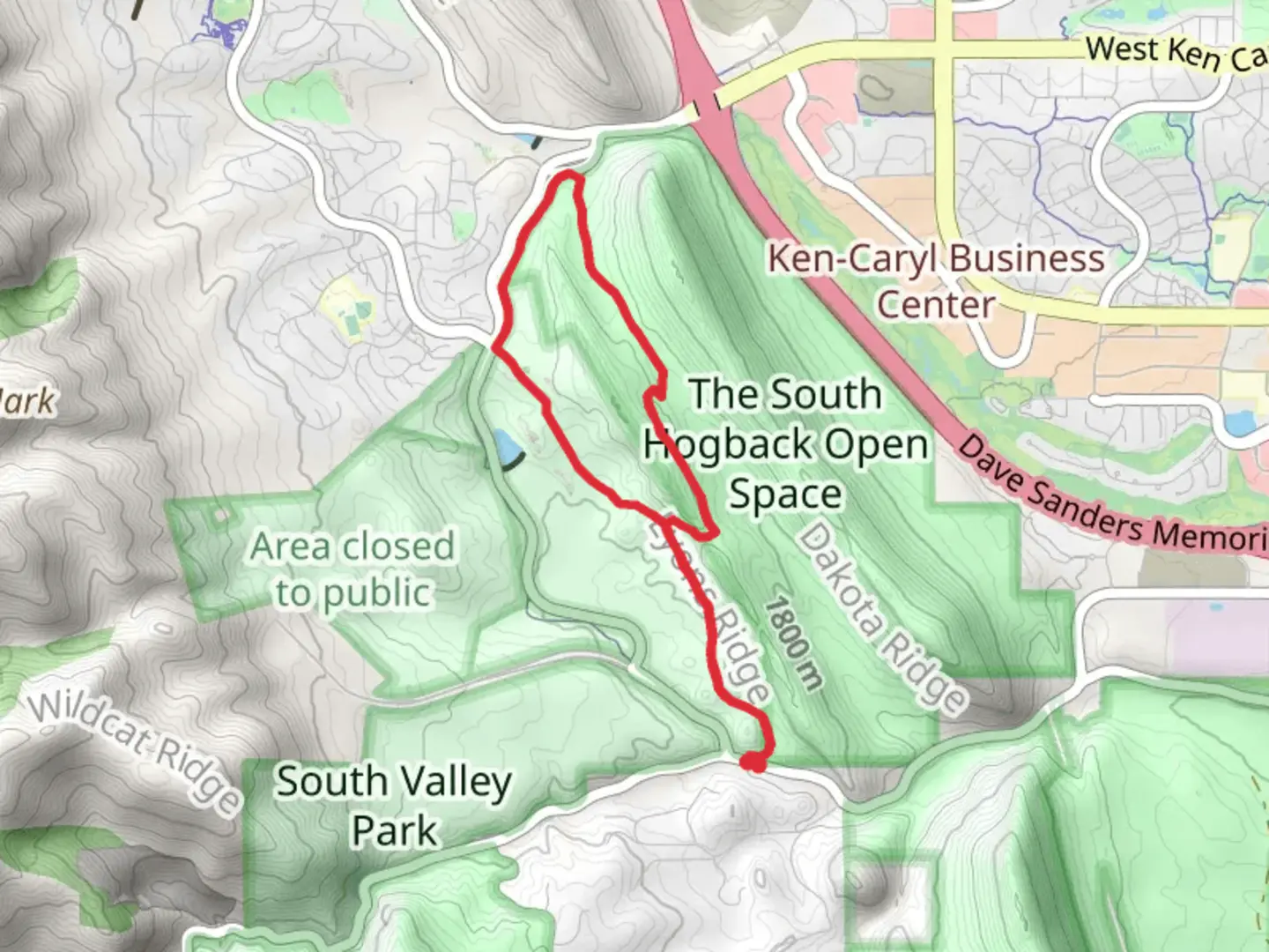 An image depicting the trail Coyote Song Trail and Valley View Trail Loop and its surrounding area.