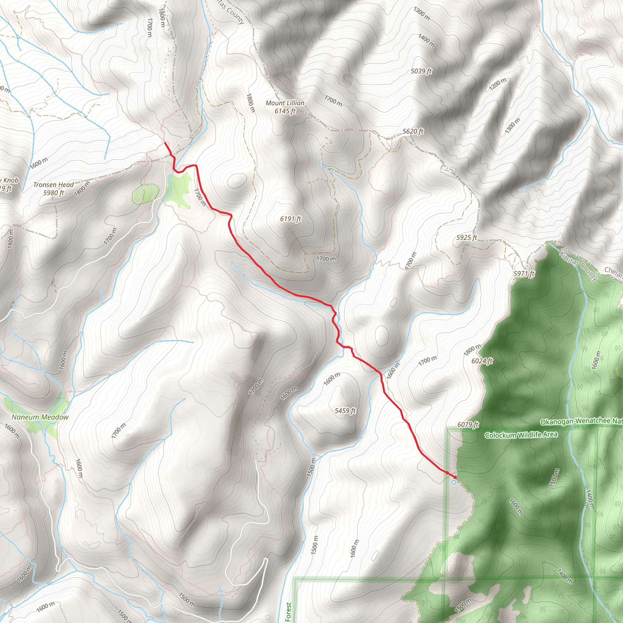 Old Ellensburg Trail mobile static map