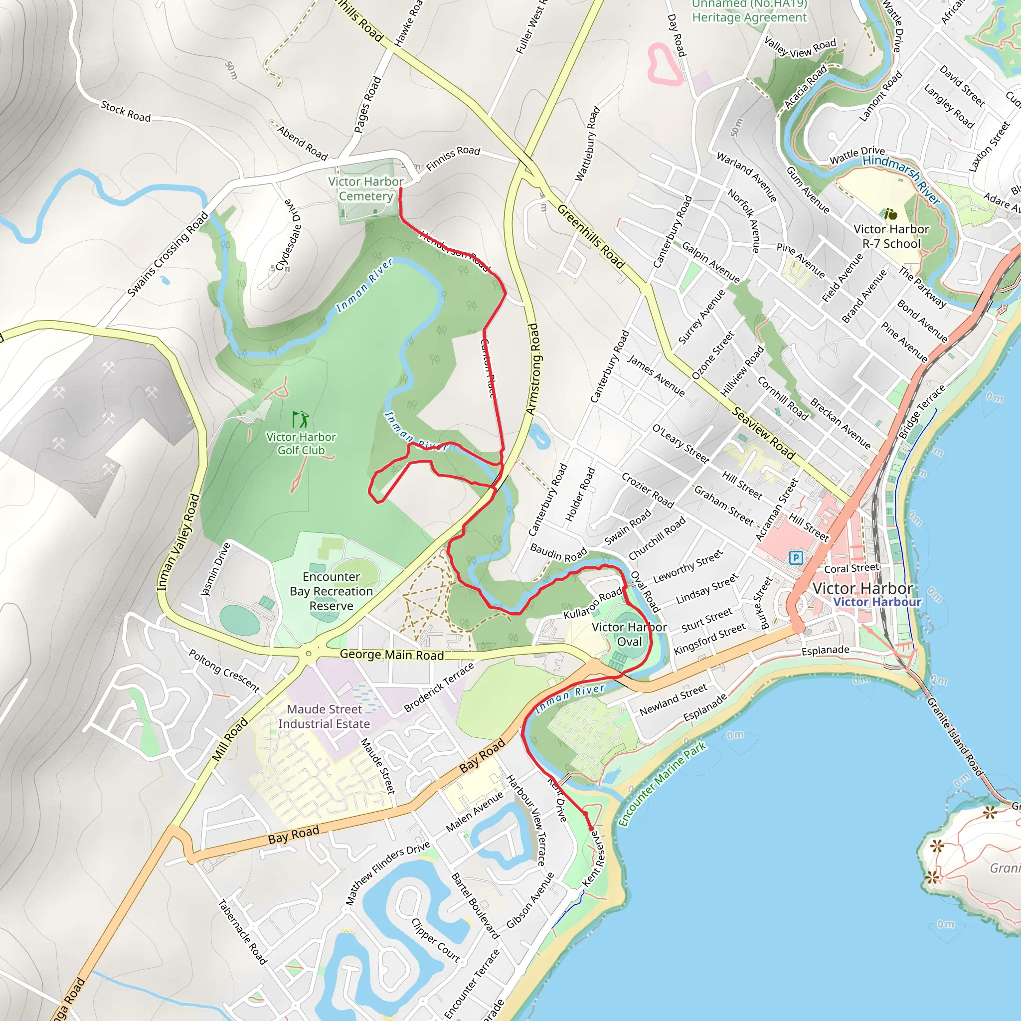 Inman River Trail mobile static map