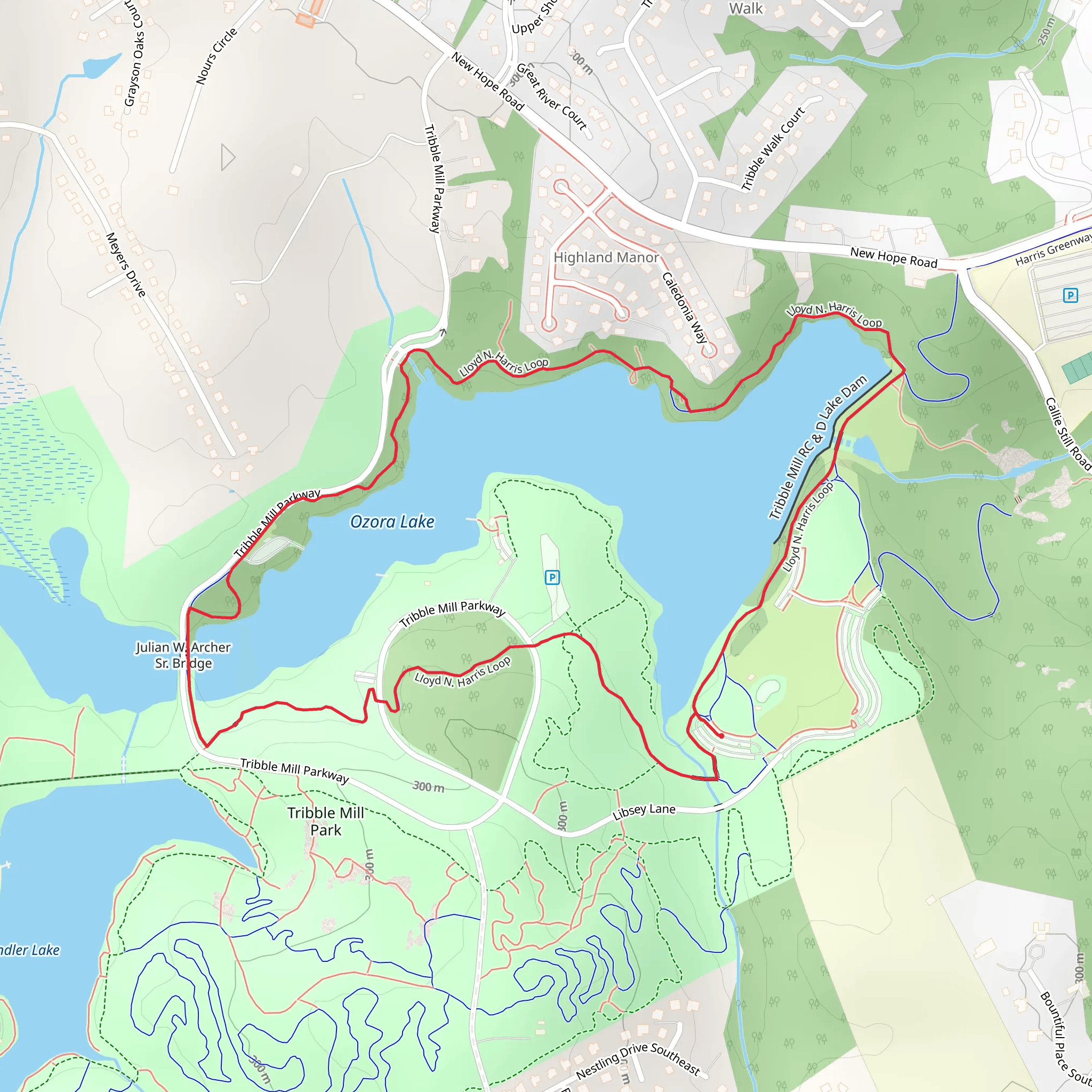 Ozora Lake Loop mobile static map