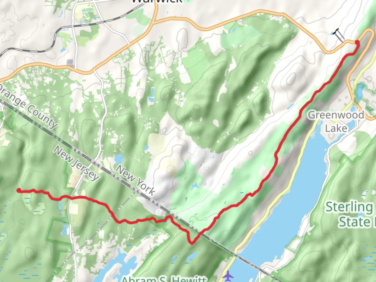 An image depicting the trail Parker Lake, Bellvale Mountain and Mount Peter via Appalachian Trail and its surrounding area.