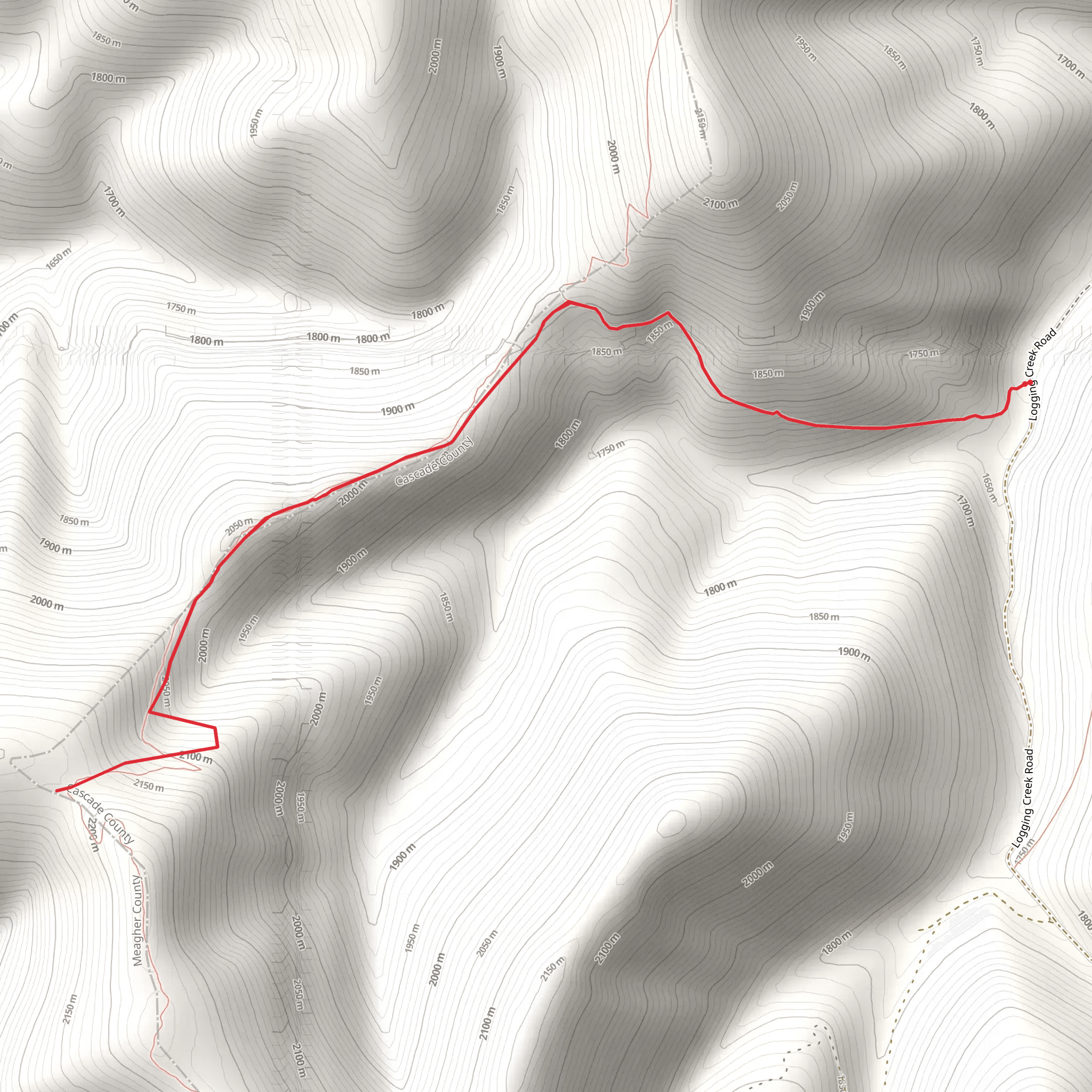 Monument Ridge via North Fork Deep Creek Trail mobile static map